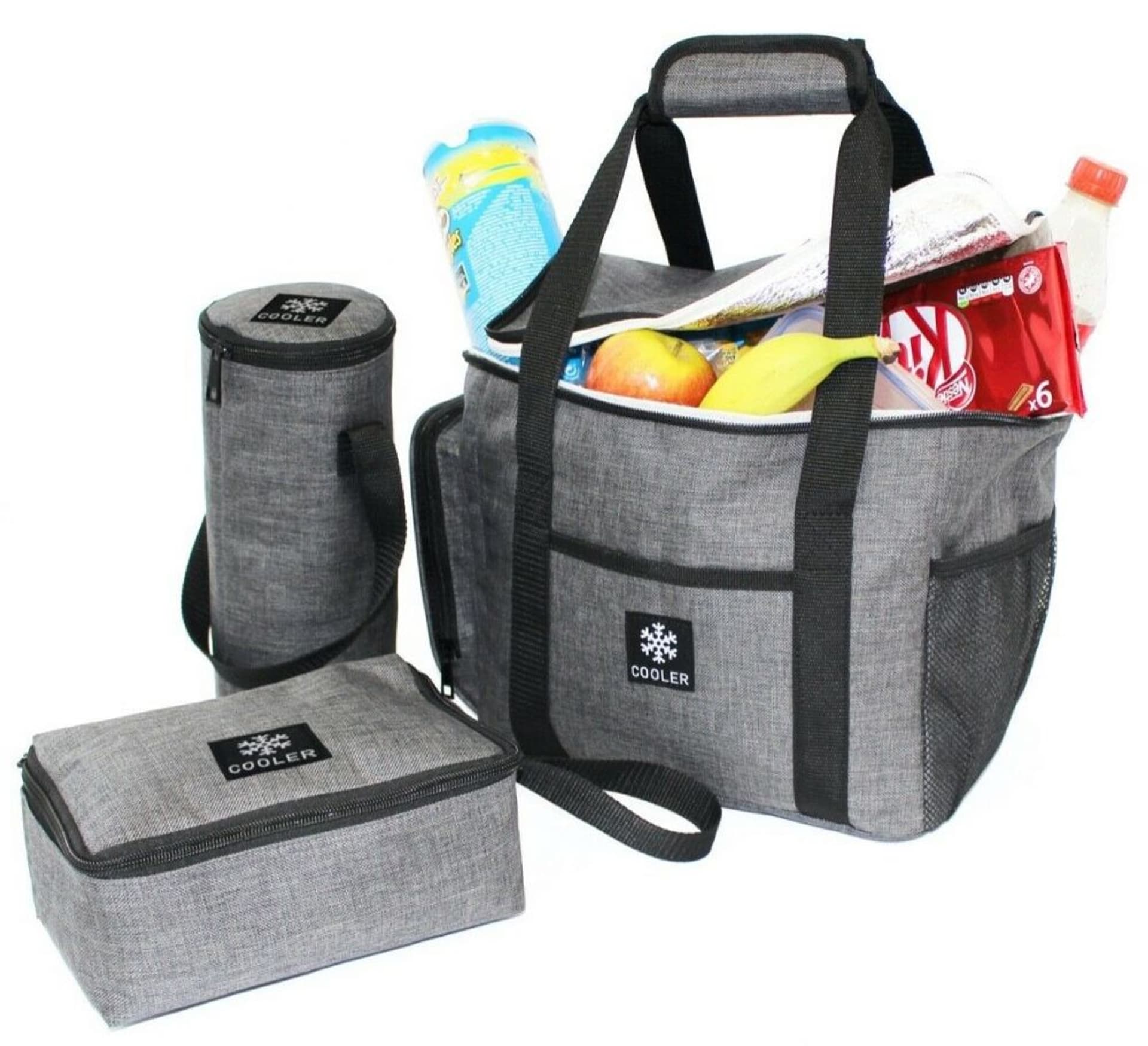 

Zestaw 3w1 Torba termiczna lodówka przenośna + lunchbox + pokrowiec na napój LB06