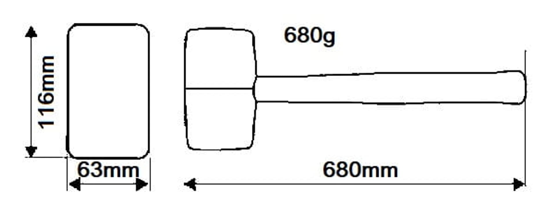 

Młotek gumowy 680g Topex 02A345