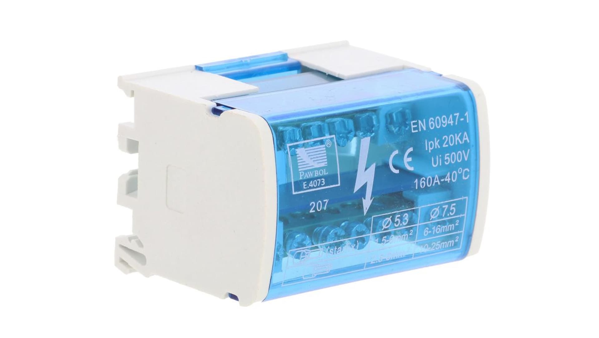 

Blok rozdzielczy 100A 500V 2P 7-zaciskowy E.4073