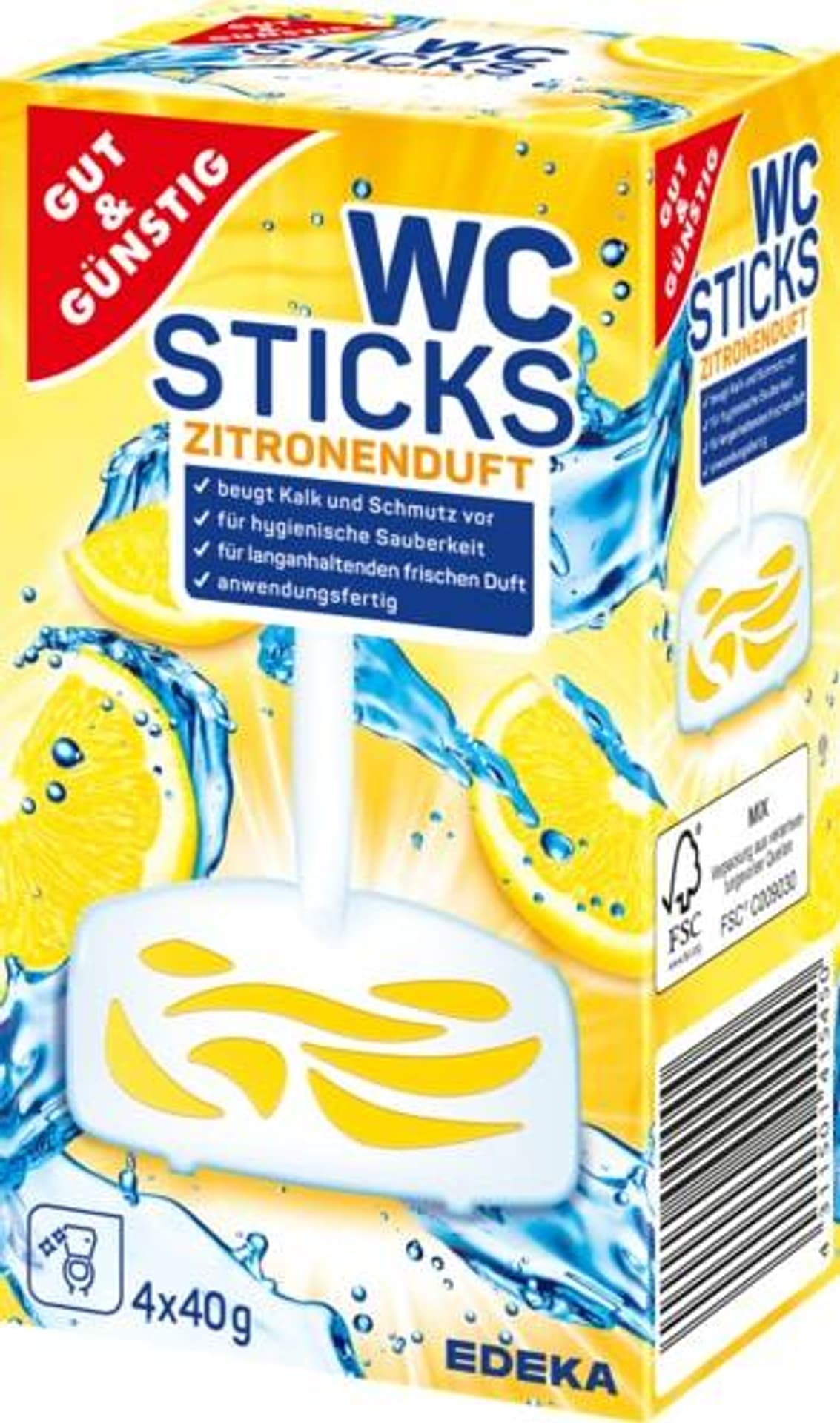 

G&G Wc-Sticks Lemon Zawieszki WC 4 x 40 g