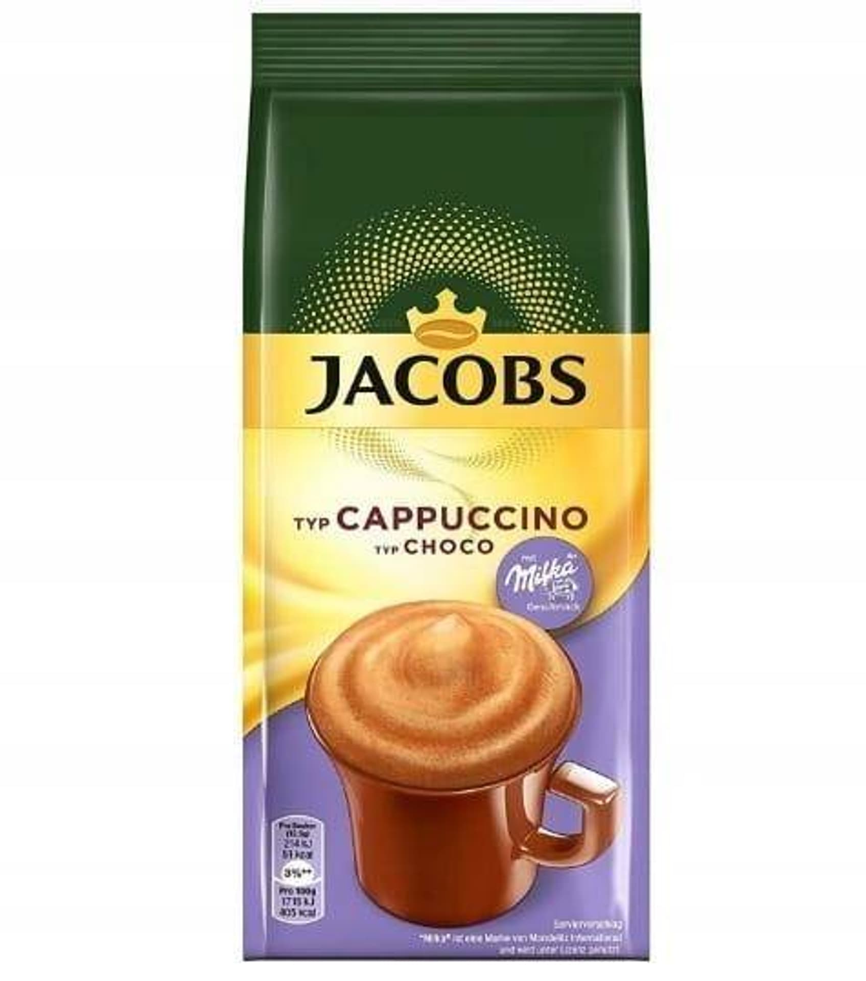 

Jacobs Cappucino Czekoladowe z Czekoladą Milka 500 g