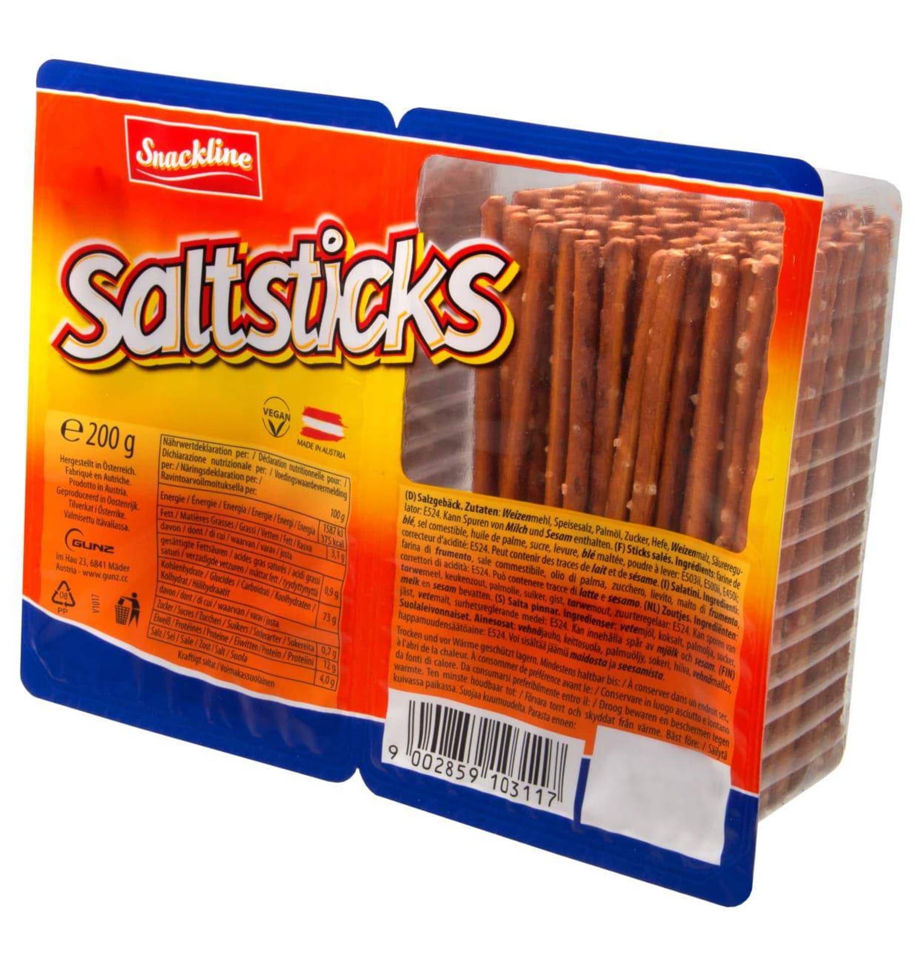 

Snackline Paluszki Solone Dwupak 200 g