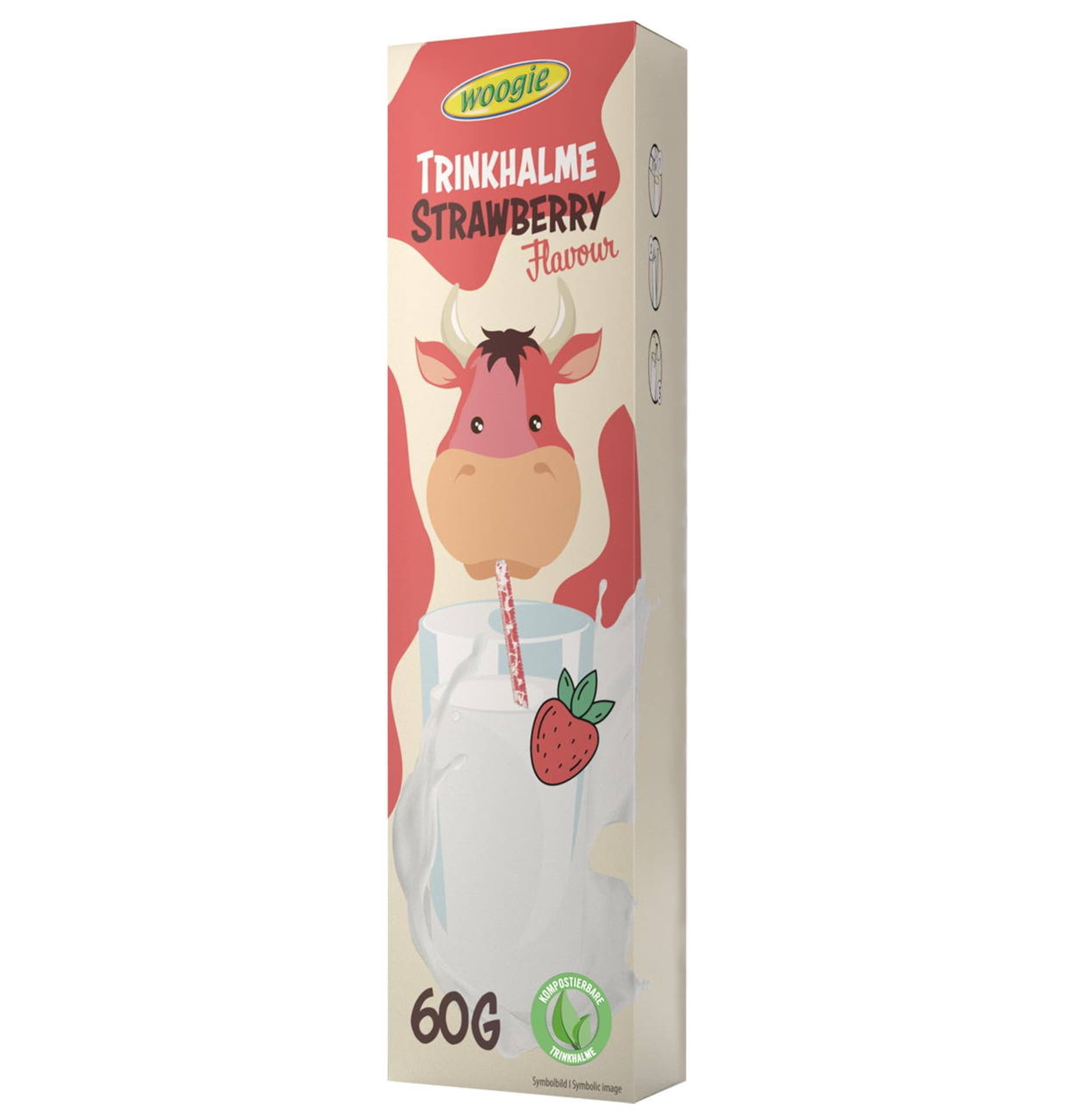 

Woogie Trinkhalme Rurki do Mleka Truskawkowe 10 x 6 g