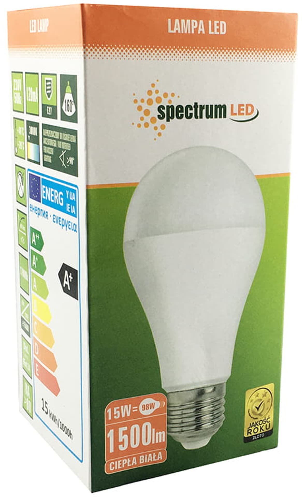 

Żarówka LED E27 15W barwa ciepła WOJ13113
