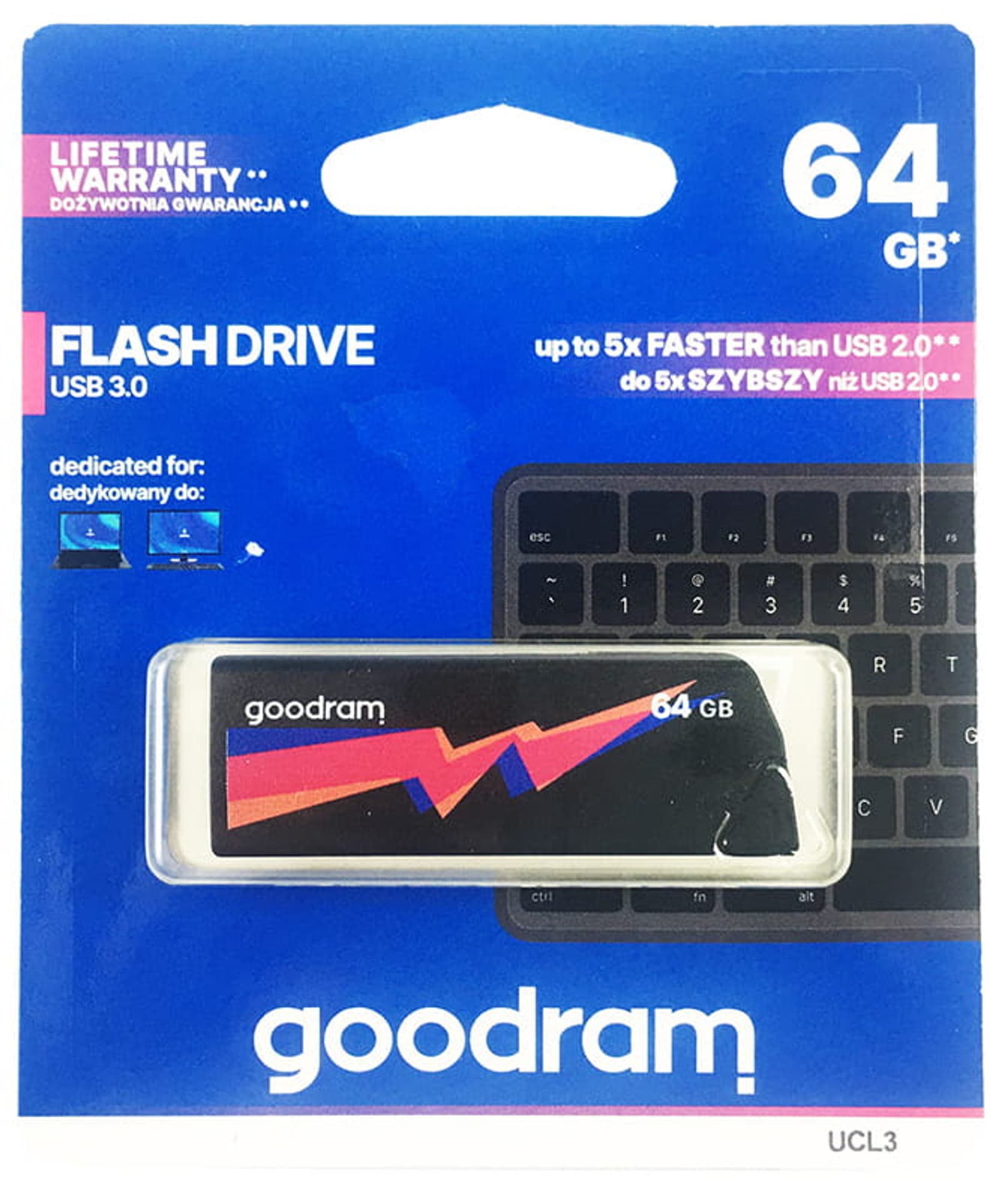 

Pendrive USB 3.0 Goodram UCL3 (64 GB)