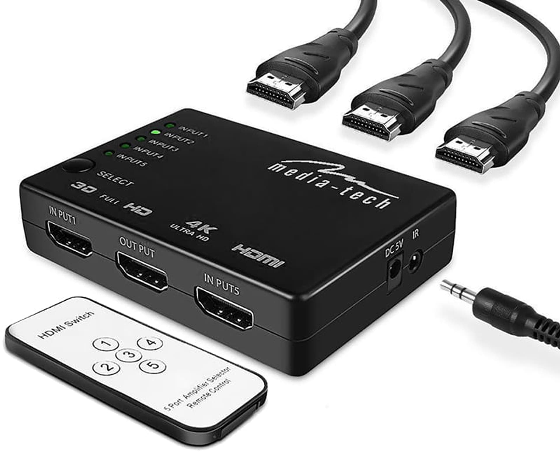 

Switch HDMI 4K Rozdzielacz HDMI x5 + pilot MT5207