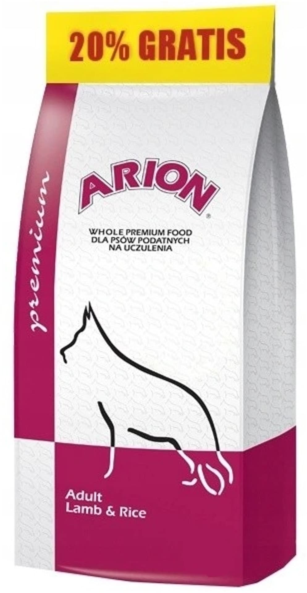 

Arion Premium Adult Lamb & Rice 12kg (10+2kg gratis)