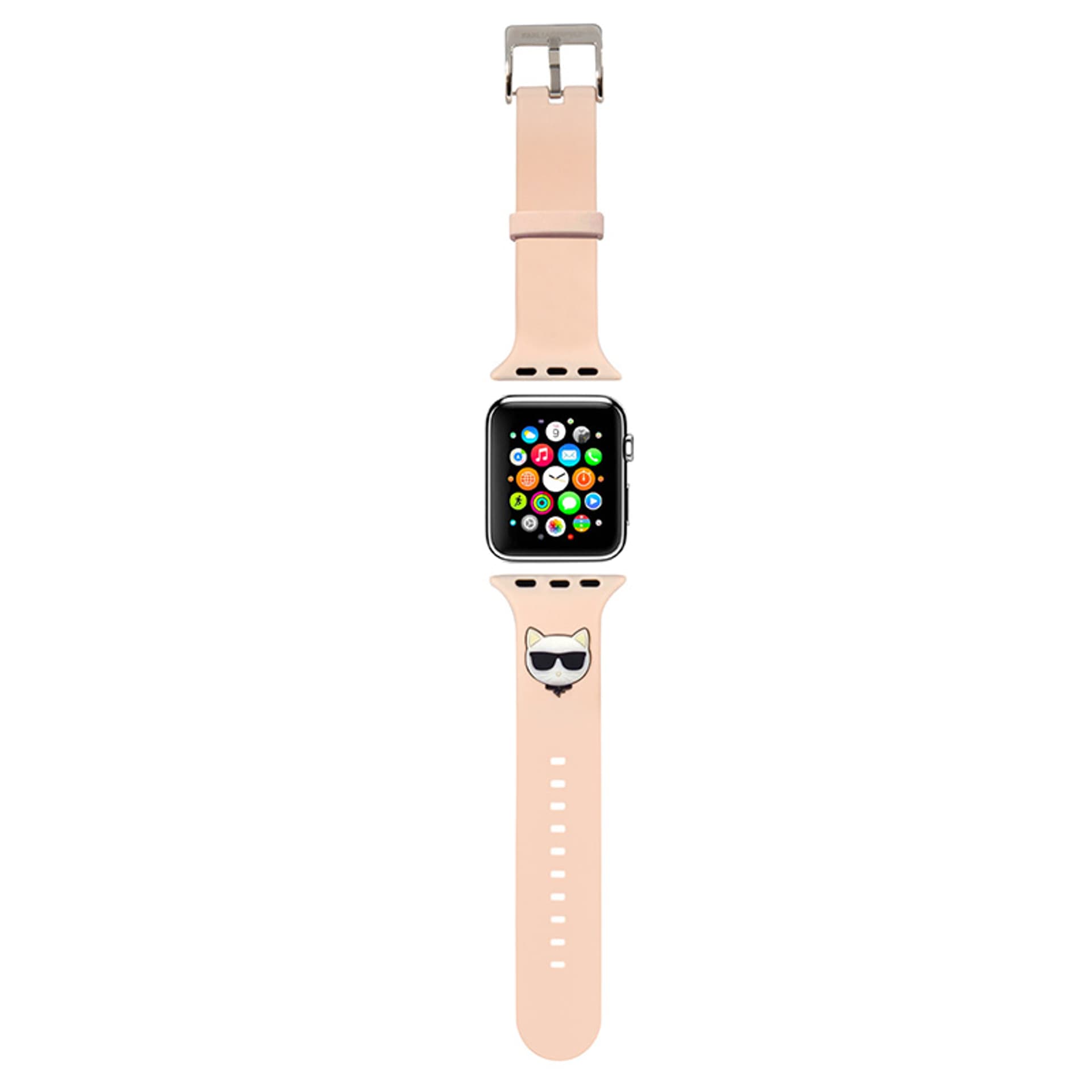 

Karl Lagerfeld Pasek KLAWLSLCP Apple Watch 42/44/45mm różowy/pink strap Silicone Choupette Heads