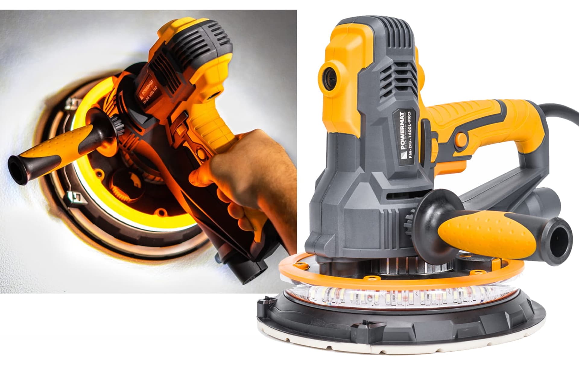 

Szlifierka do gipsu Powermat PRO 1400W + LED + worek PM-DG-1400L-PRO