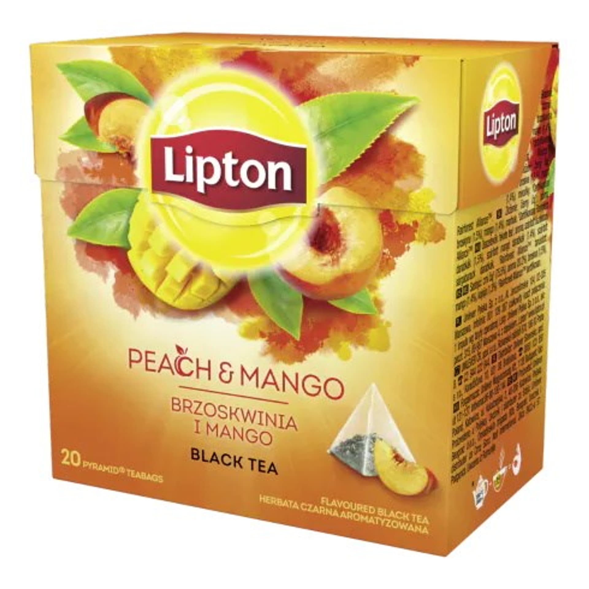 

Lipton Herbata Czarna Brzoskwinia+Mango 20 Torebek