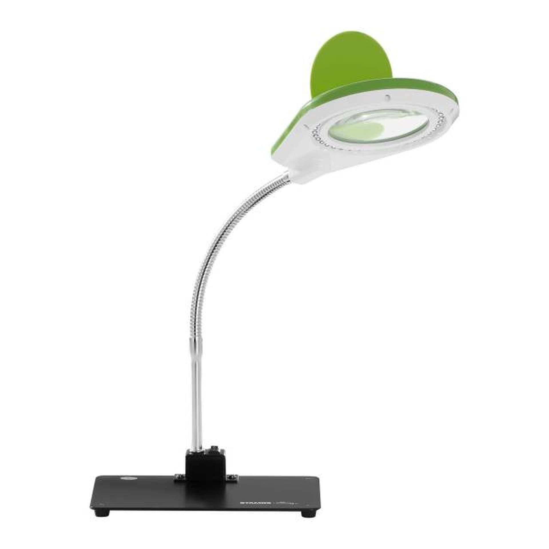 

Lampka biurkowa LED bezcieniowa ze szkłem powiększającym 5x/10x - Zielona