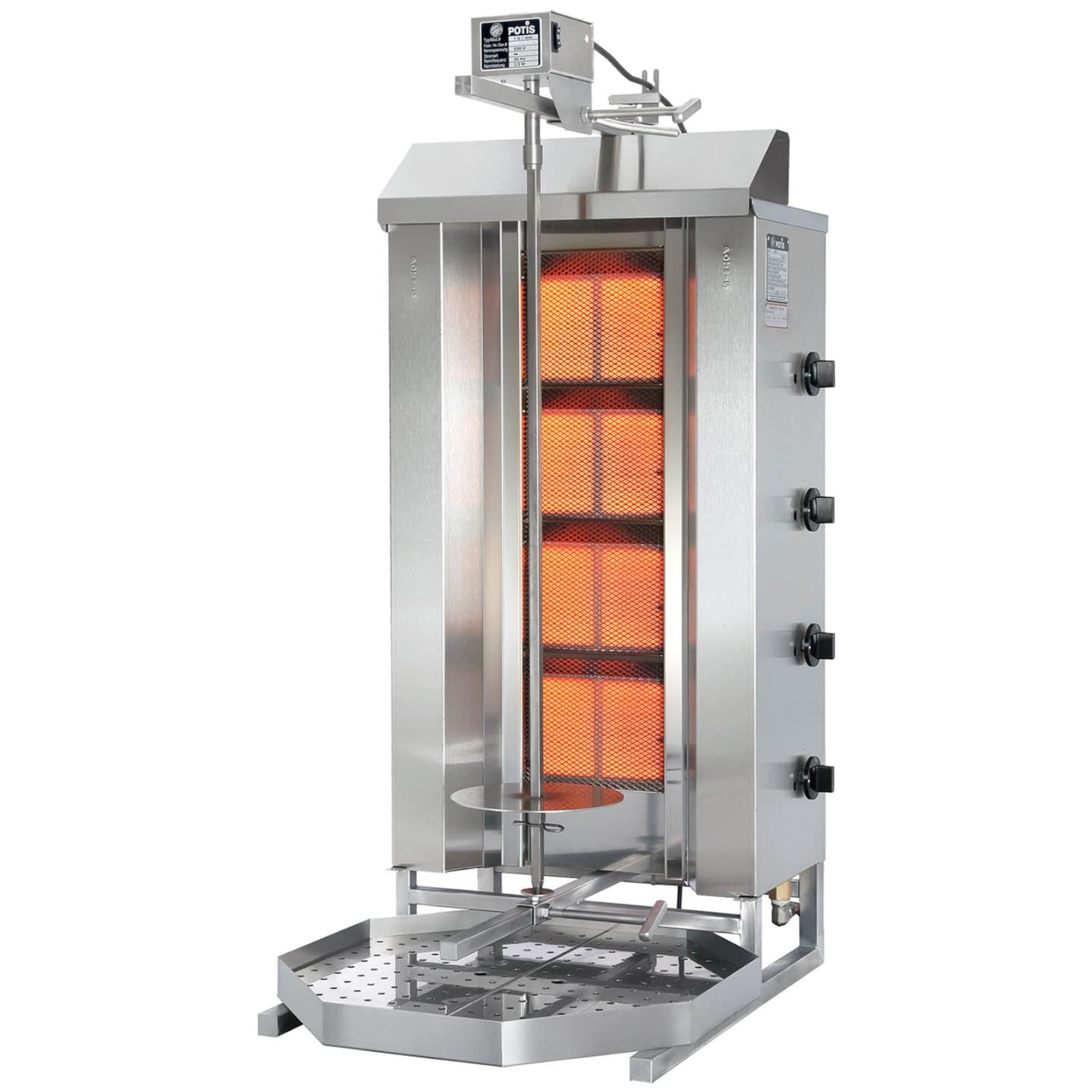 

Grill piec do kebaba gyrosa gazowy profesjonalny na gaz ziemny POTIS wsad 70 kg 230 V 11.2 kW