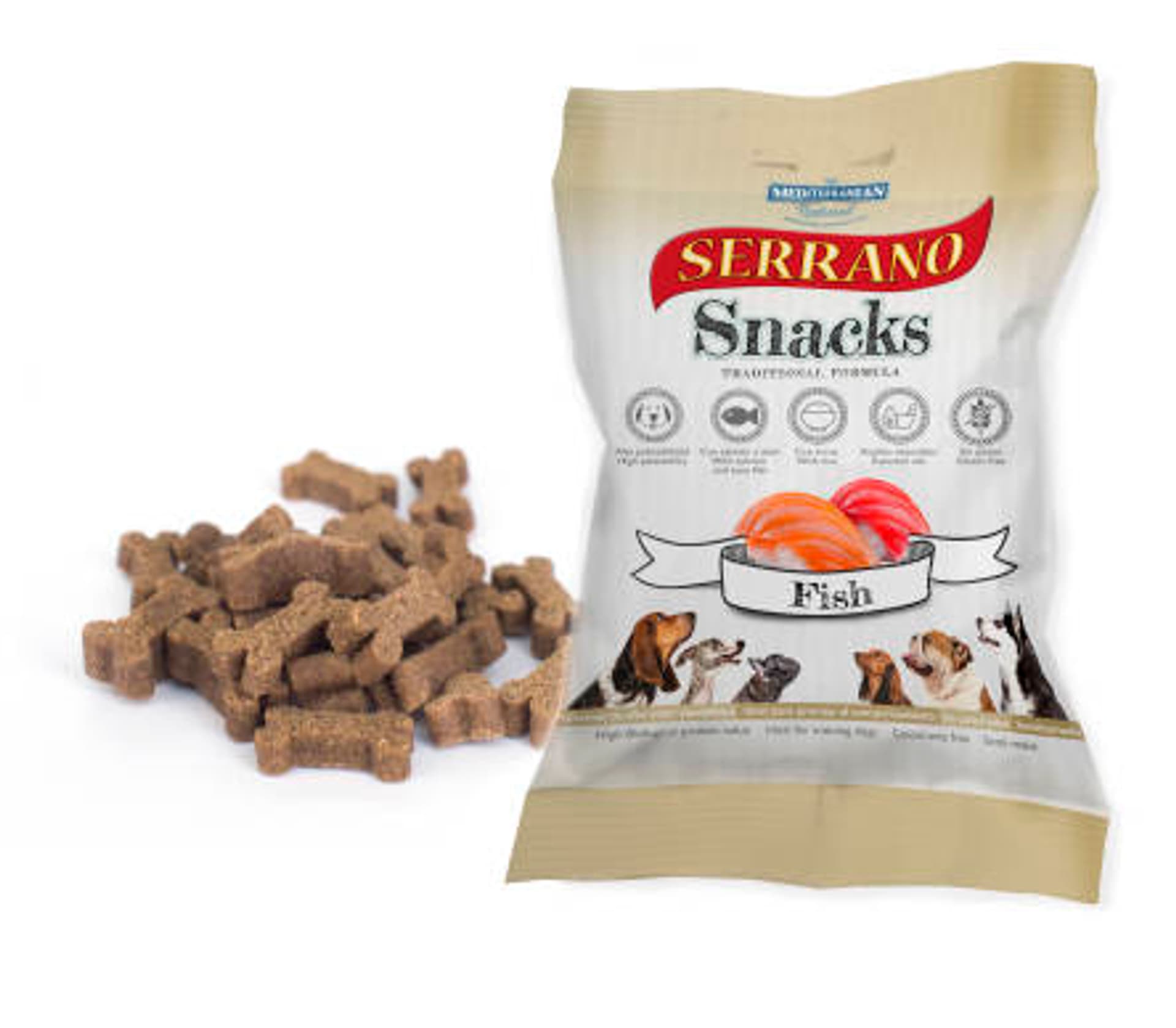 

SERRANO Snack dla psów z łososiem i tuńczykiem 100g