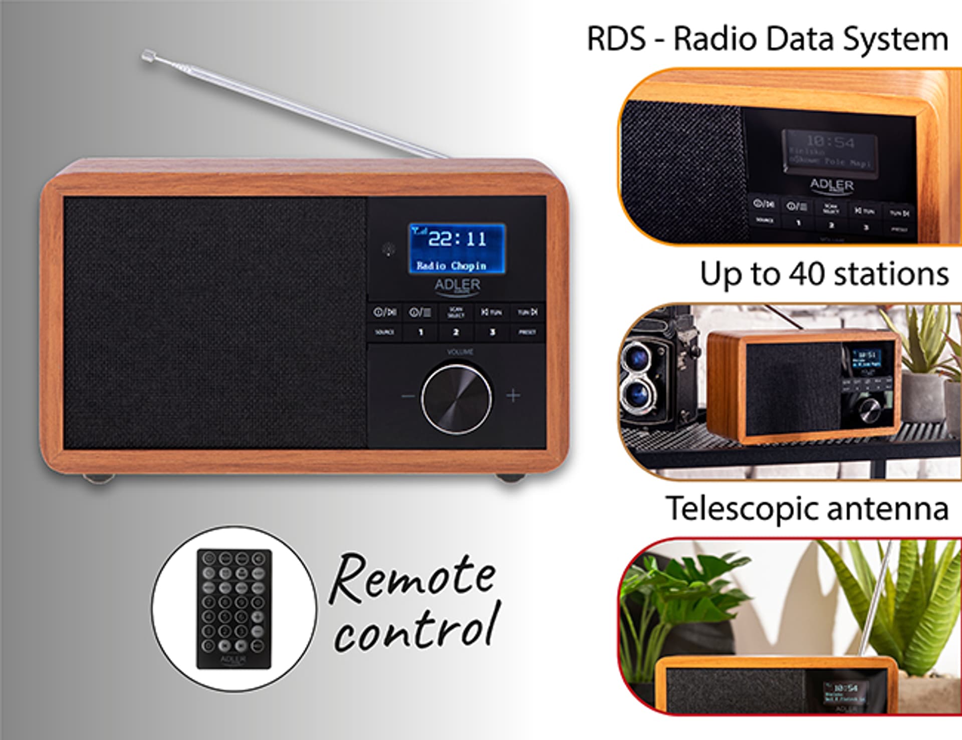 

AD 1184 Radio dab + bluetooth