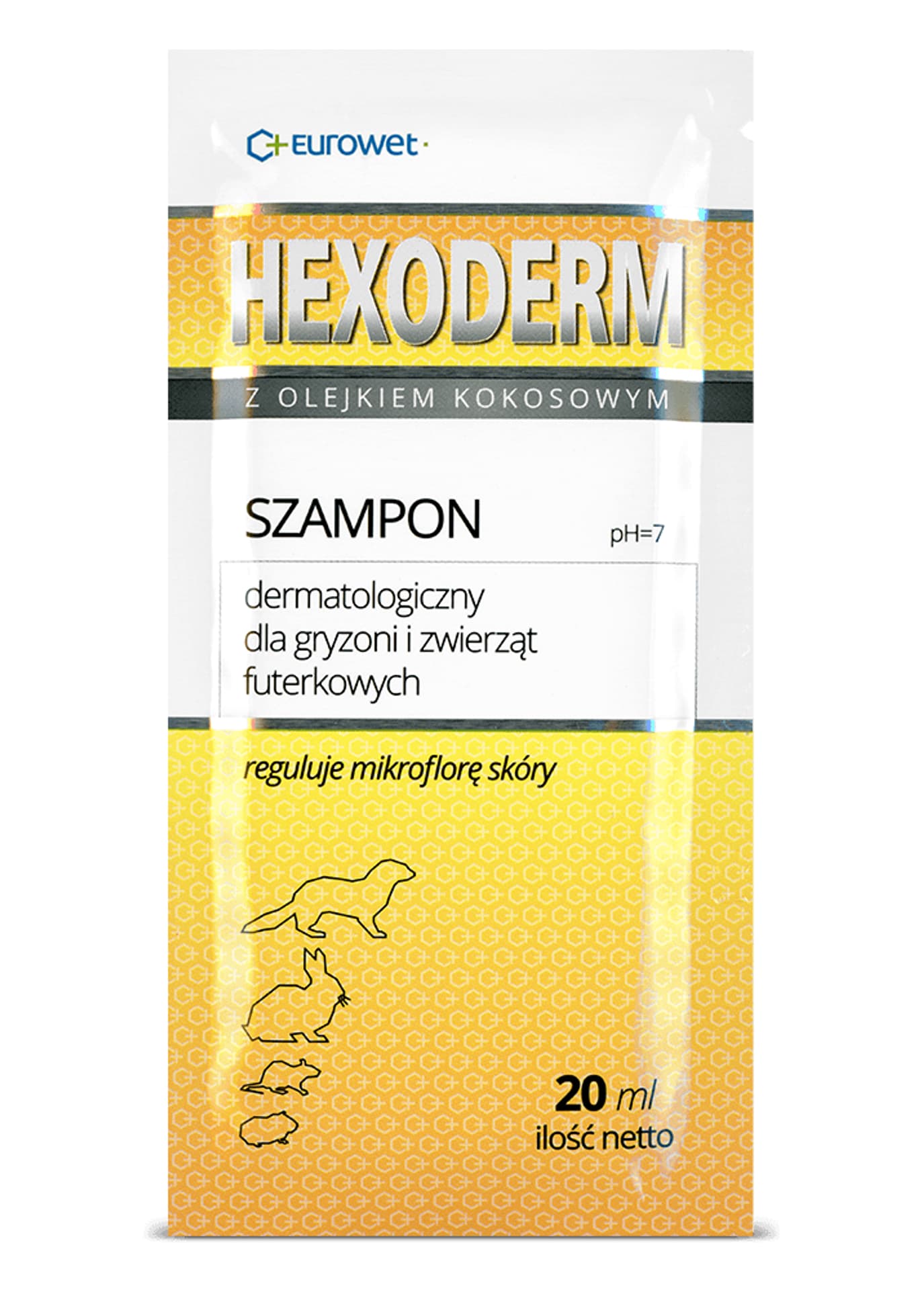 

Hexoderm - szampon dermatologiczny dla gryzoni saszetka 20ml - 1 sztuka