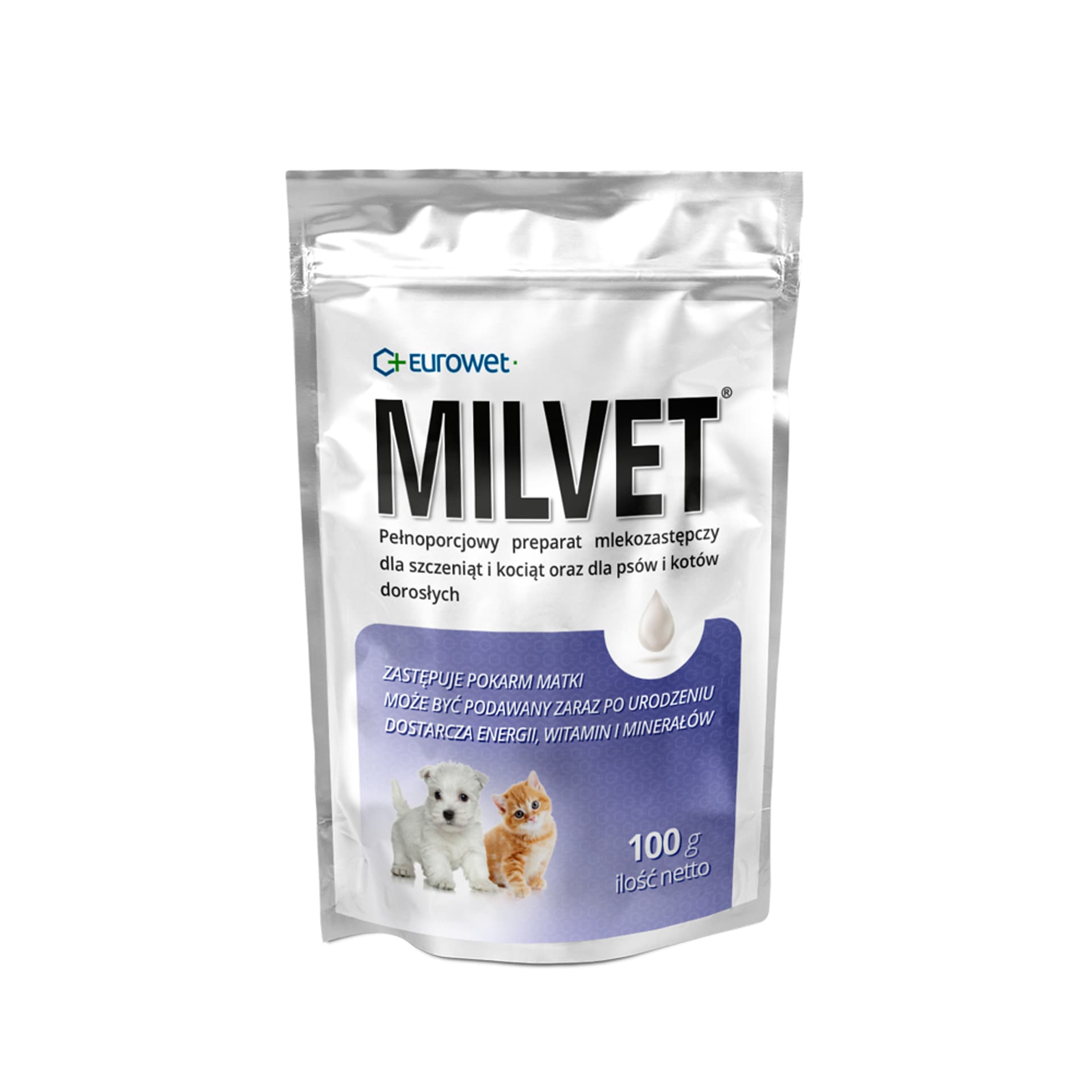 

Milvet Preparat mlekozastępczy dla szczeniąt i kociąt 100g