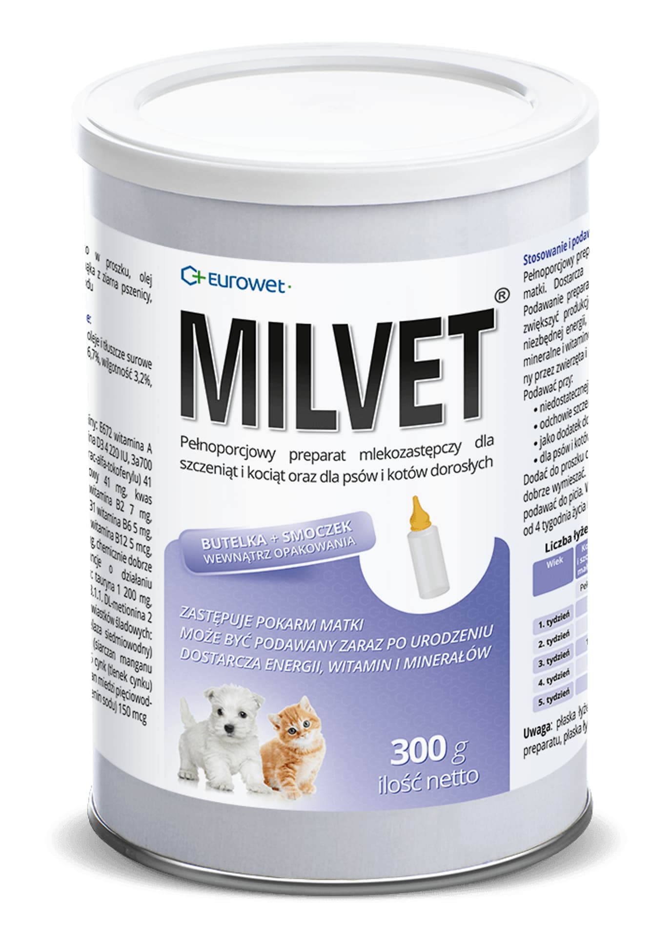 

Milvet Preparat mlekozastępczy dla szczeniąt i kociąt 300g