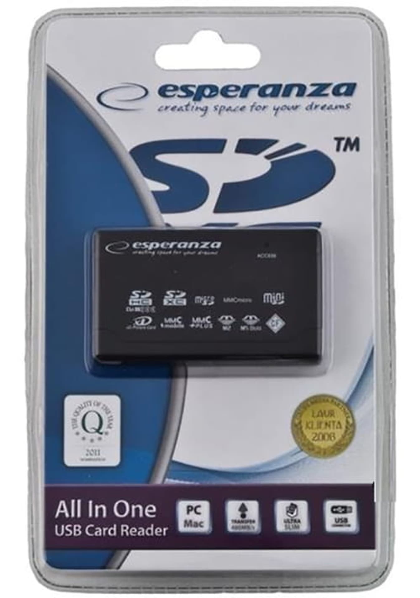 

Uniwersalny czytnik kart pamięci all in one USB EA119