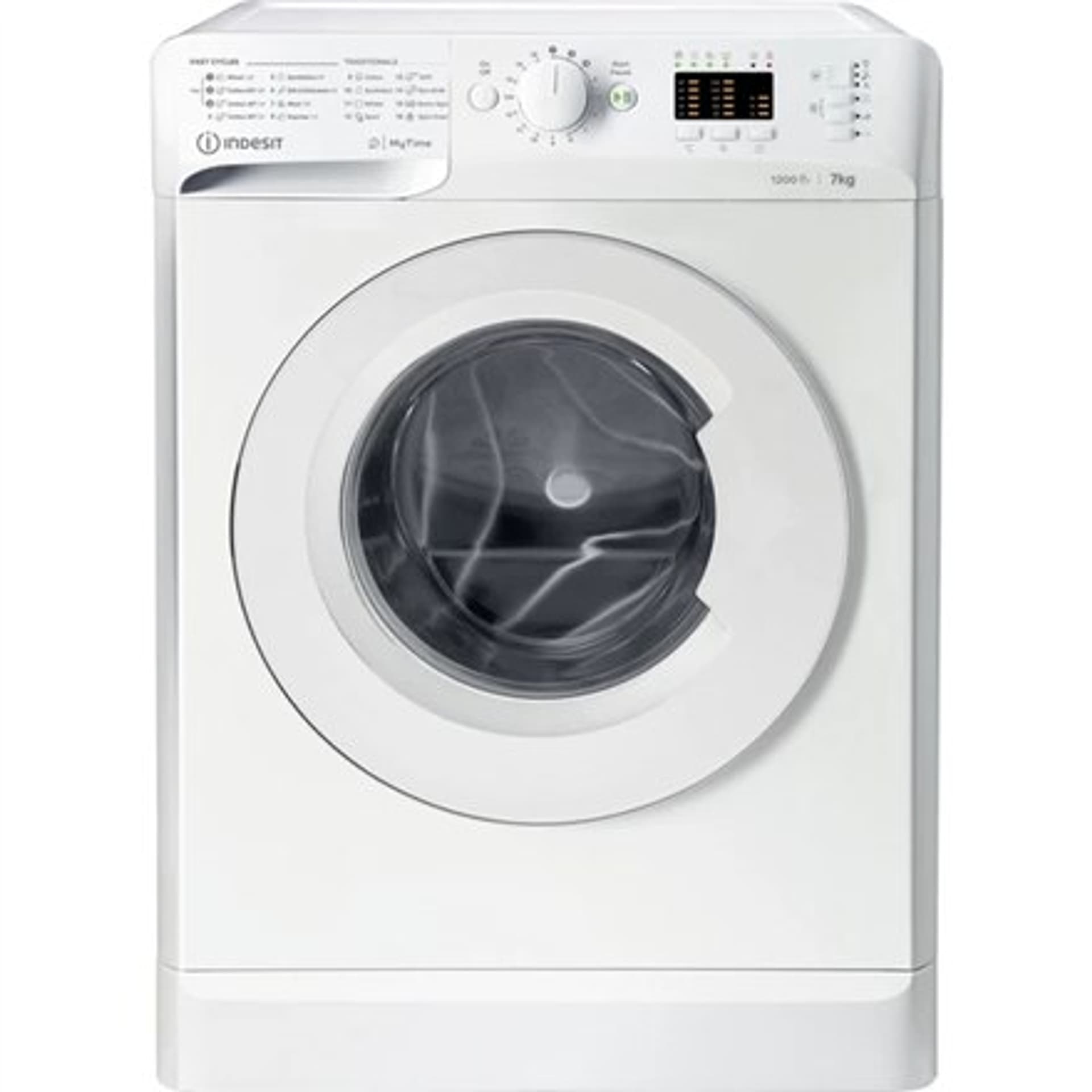 

INDESIT Washing machine MTWA 71252 W EE Energy efficiency class E, Front loading, Washing capacity 7 kg, 1200 RPM, Depth 54 cm,