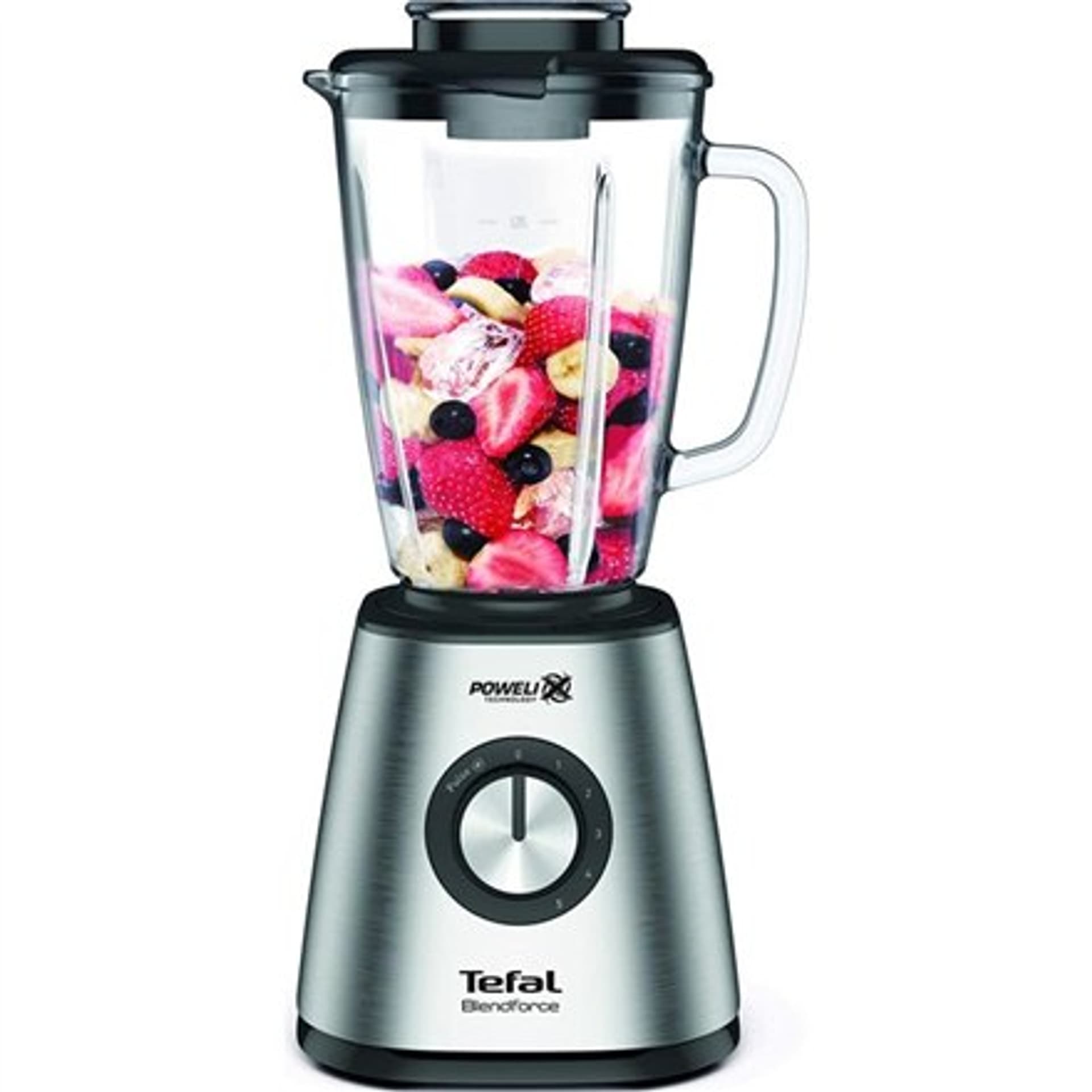 

TEFAL Blender BL300531 BlendForce Tabletop, 800 W, Jar material Glass, Jar capacity 1.75 L, Ice crushing, Stainless Steel