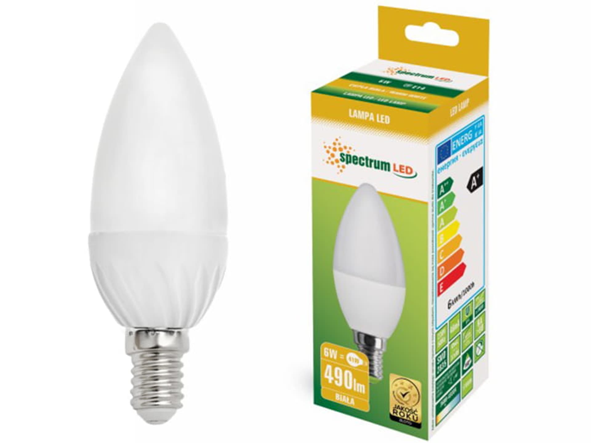 

Żarówka LED 6W E-14 biała neutralna WOJ13758