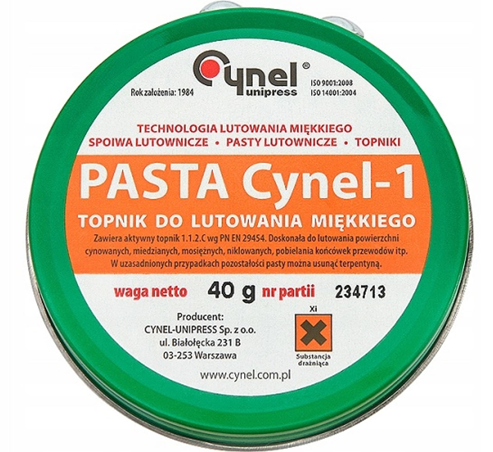 

3284# Pasta lutownicza 40g cynel