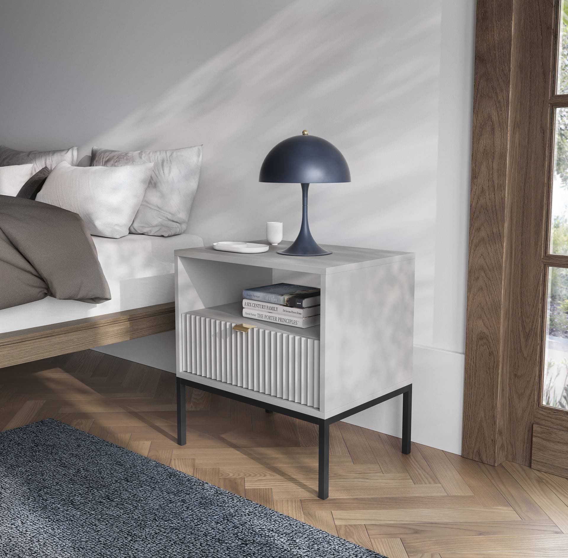 

Loftowa szafka nocna NOVA S-54S szara