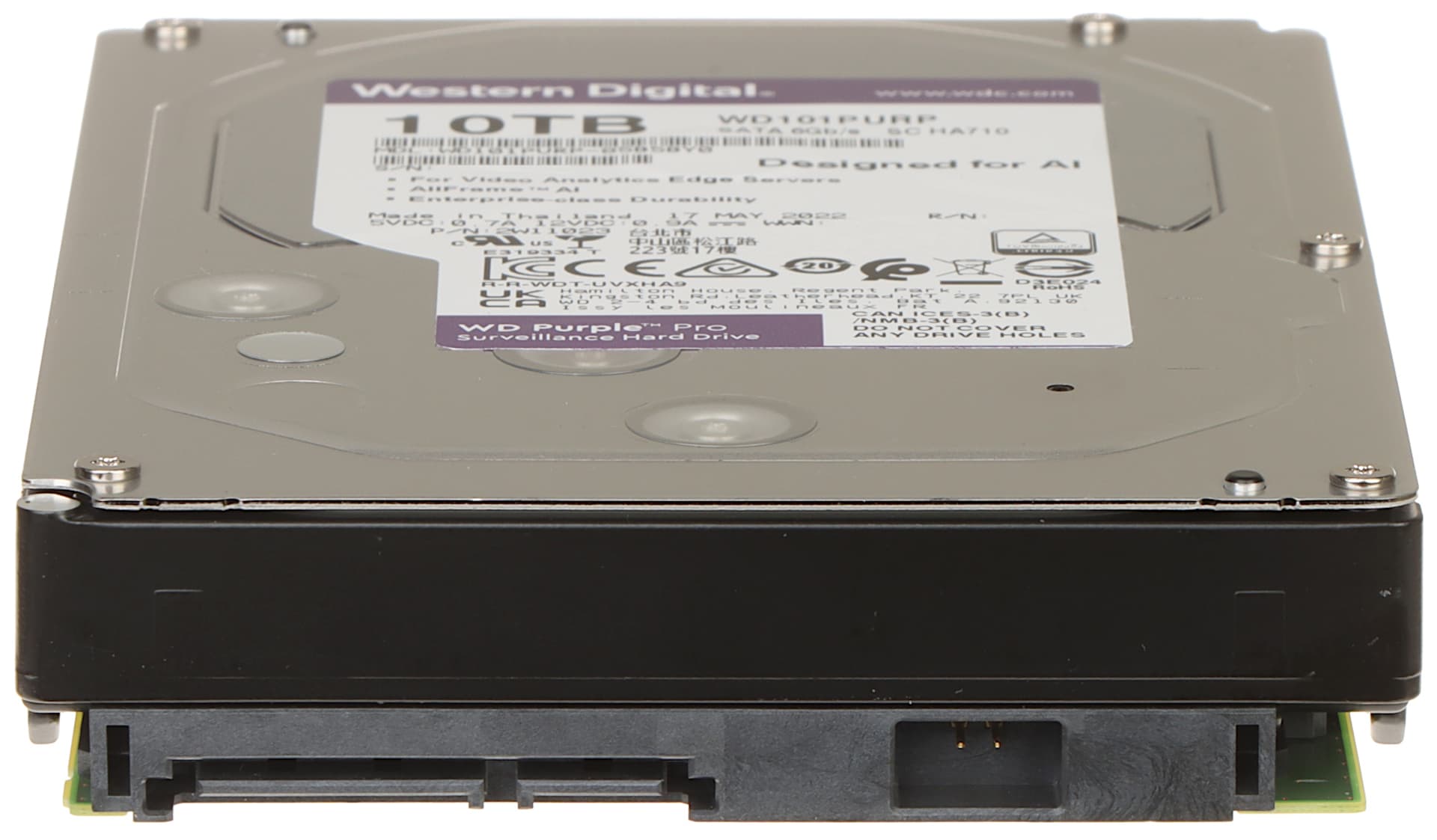 

DYSK DO REJESTRATORA HDD-WD101PURP 10TB 24/7 WESTERN DIGITAL