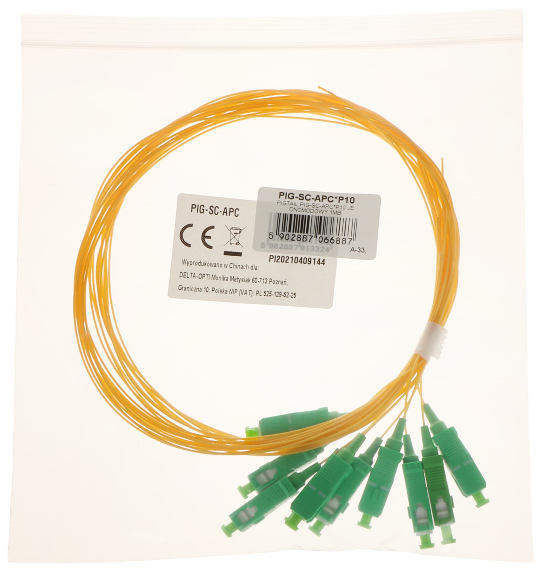 

PIGTAIL JEDNOMODOWY - WTYK SC-APC PIG-SC-APC*P10
