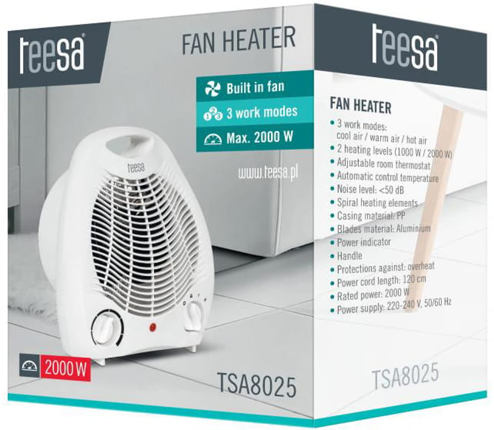 

Termowentylator dwufunkcyjny. Chłodzi lub grzeje