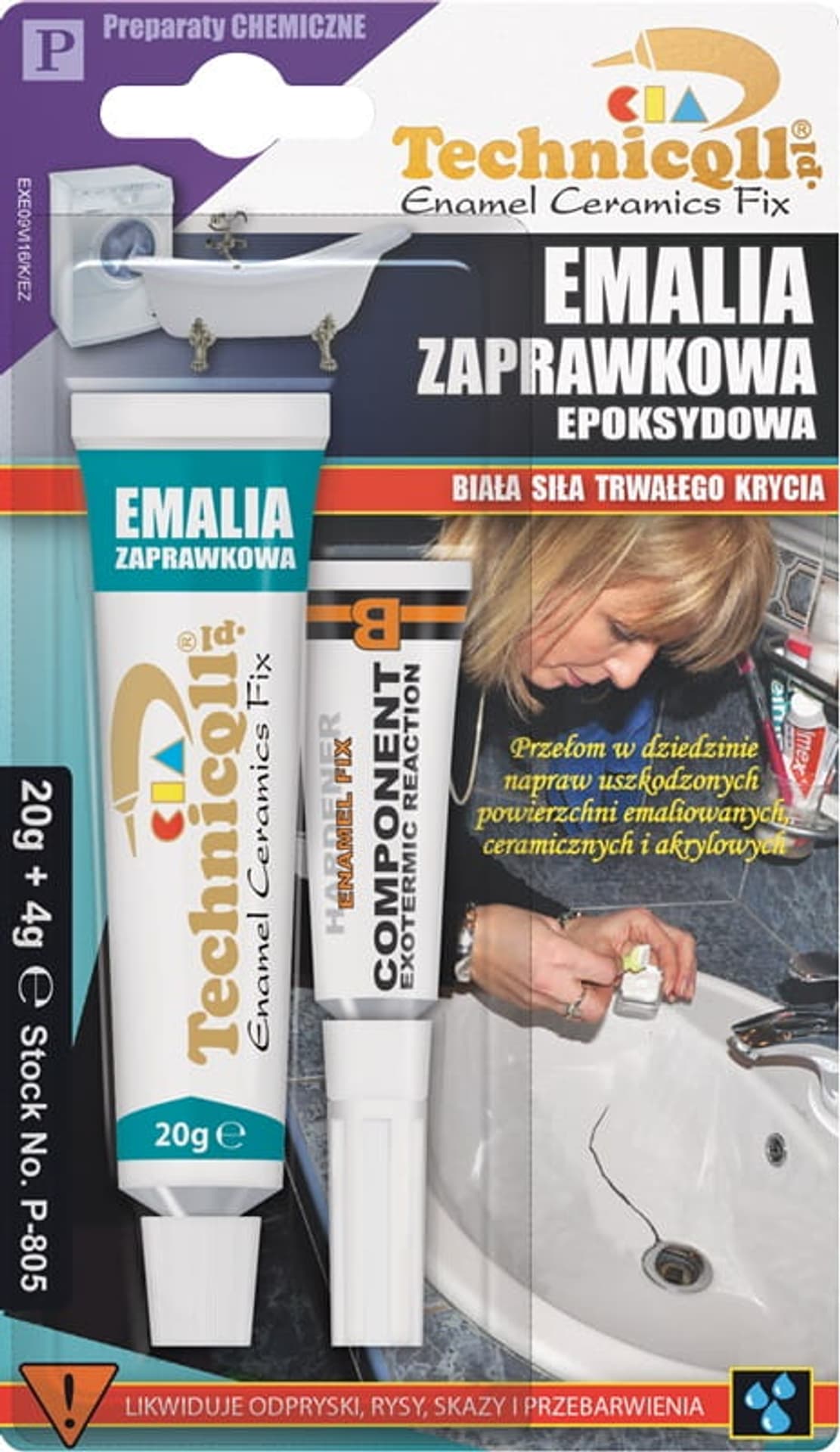 

Emalia zaprawkowa epoksydowa do pęknięć 20g+4g P-805