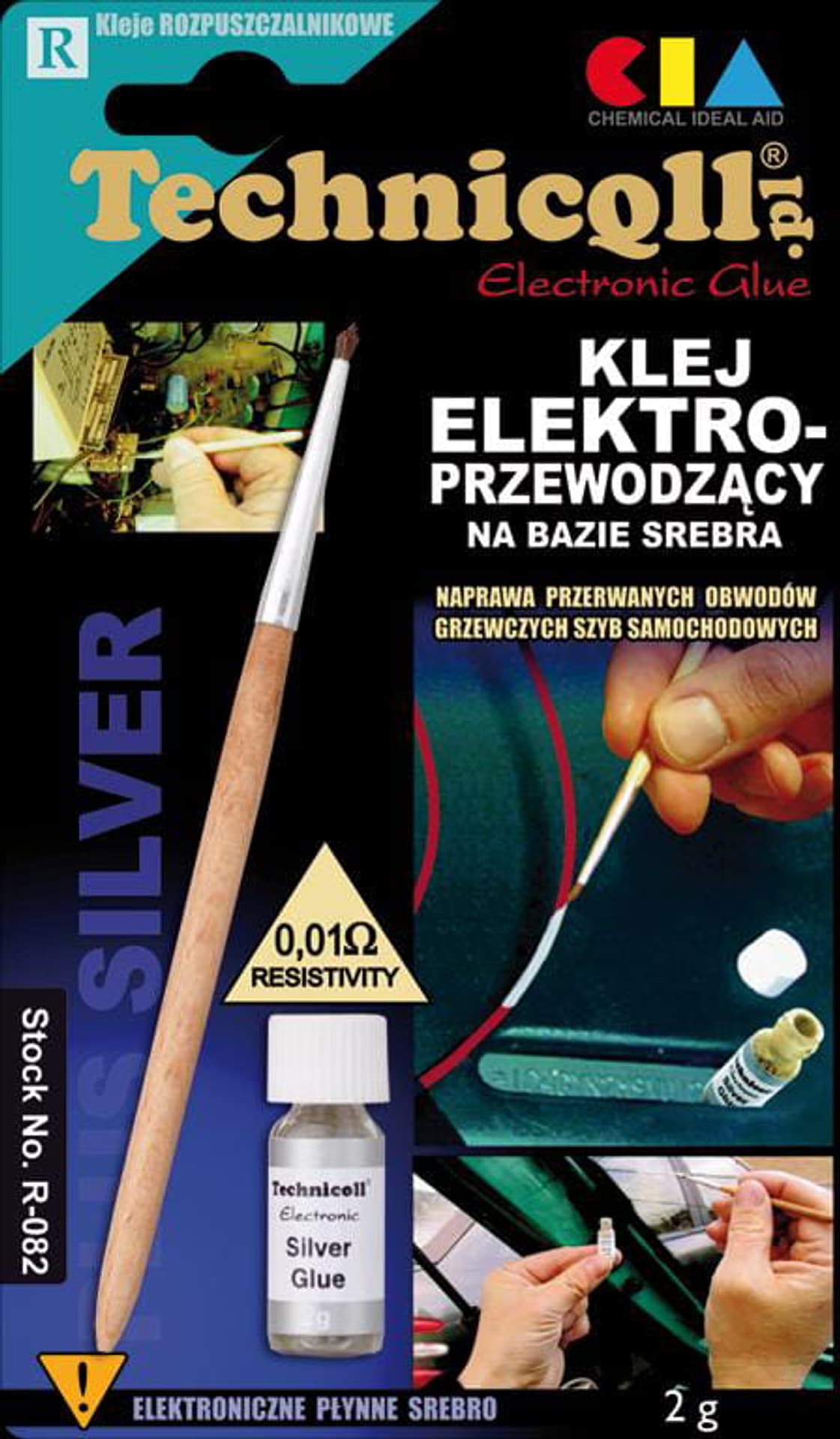 

Klej elektroprzewodzący na bazie srebra + pędzelek R-082