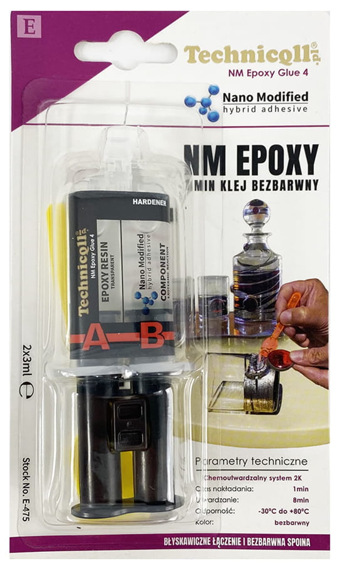 

Klej epoksydowy uniwersalny bezbarwny 2x 3ml E-475