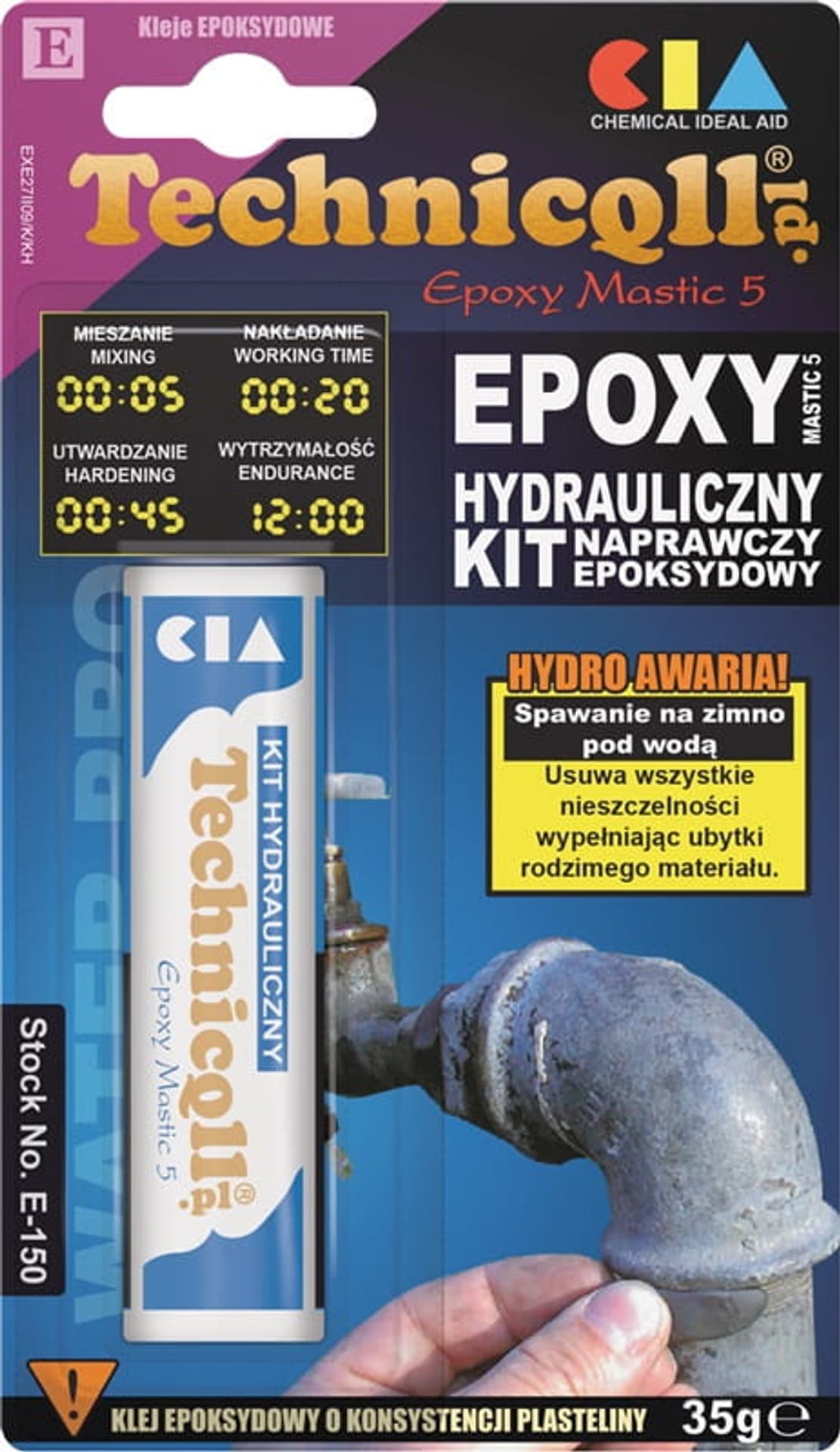 

Kit hydrauliczny epoksydowy do nieszczelności 35g E-150