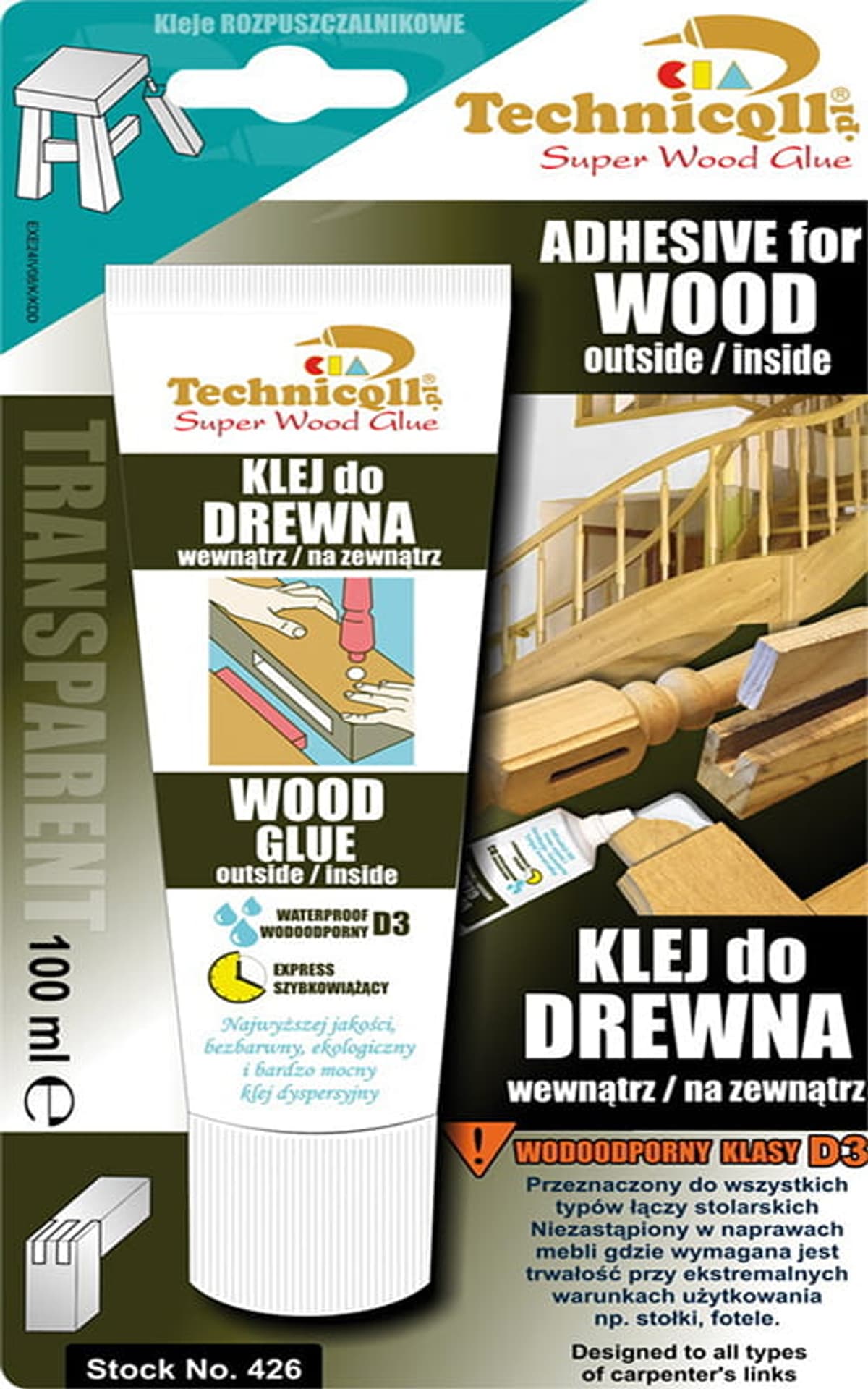 

Klej do drewna 100ml stolarski wodoodporny Techniqll R-426