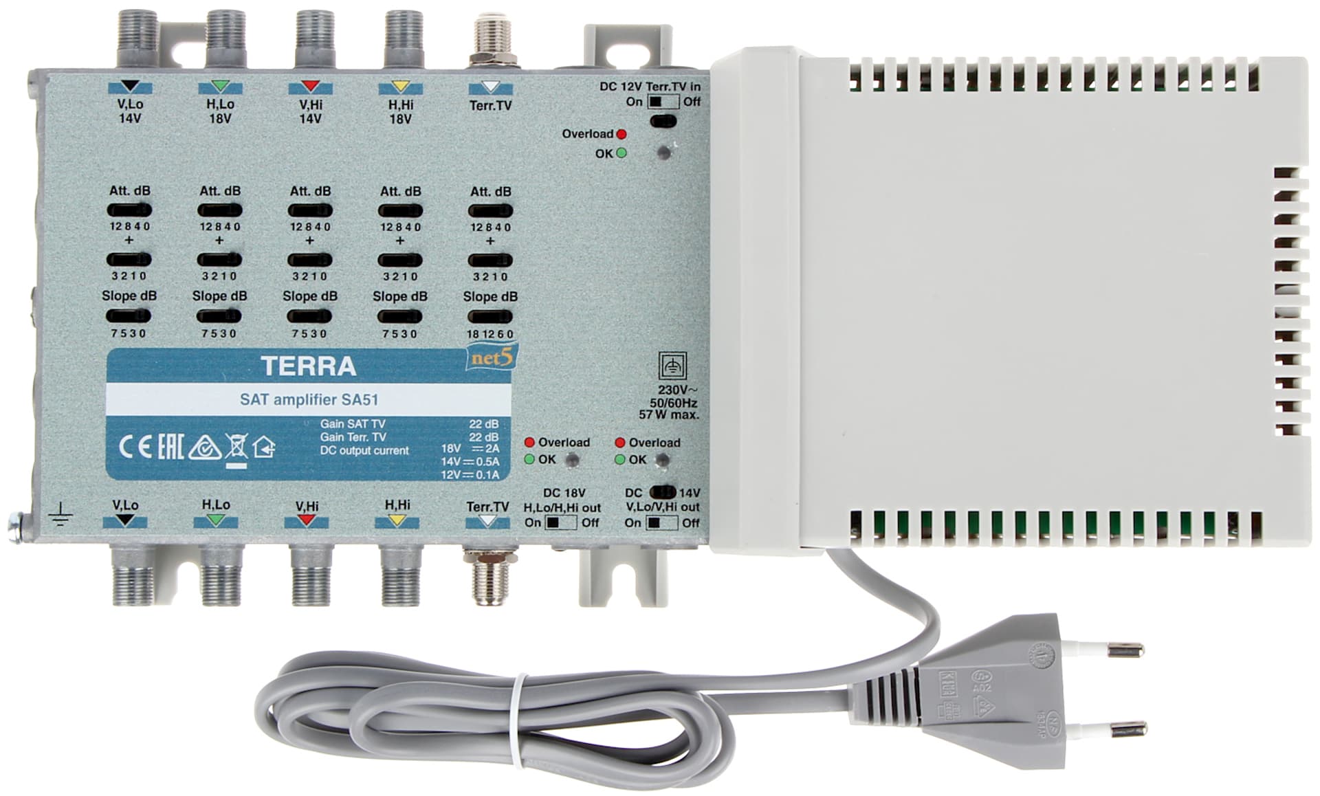 

WZMACNIACZ DO MULTISWITCHY SA-51 5 WEJŚĆ / 5 WYJŚĆ TERRA