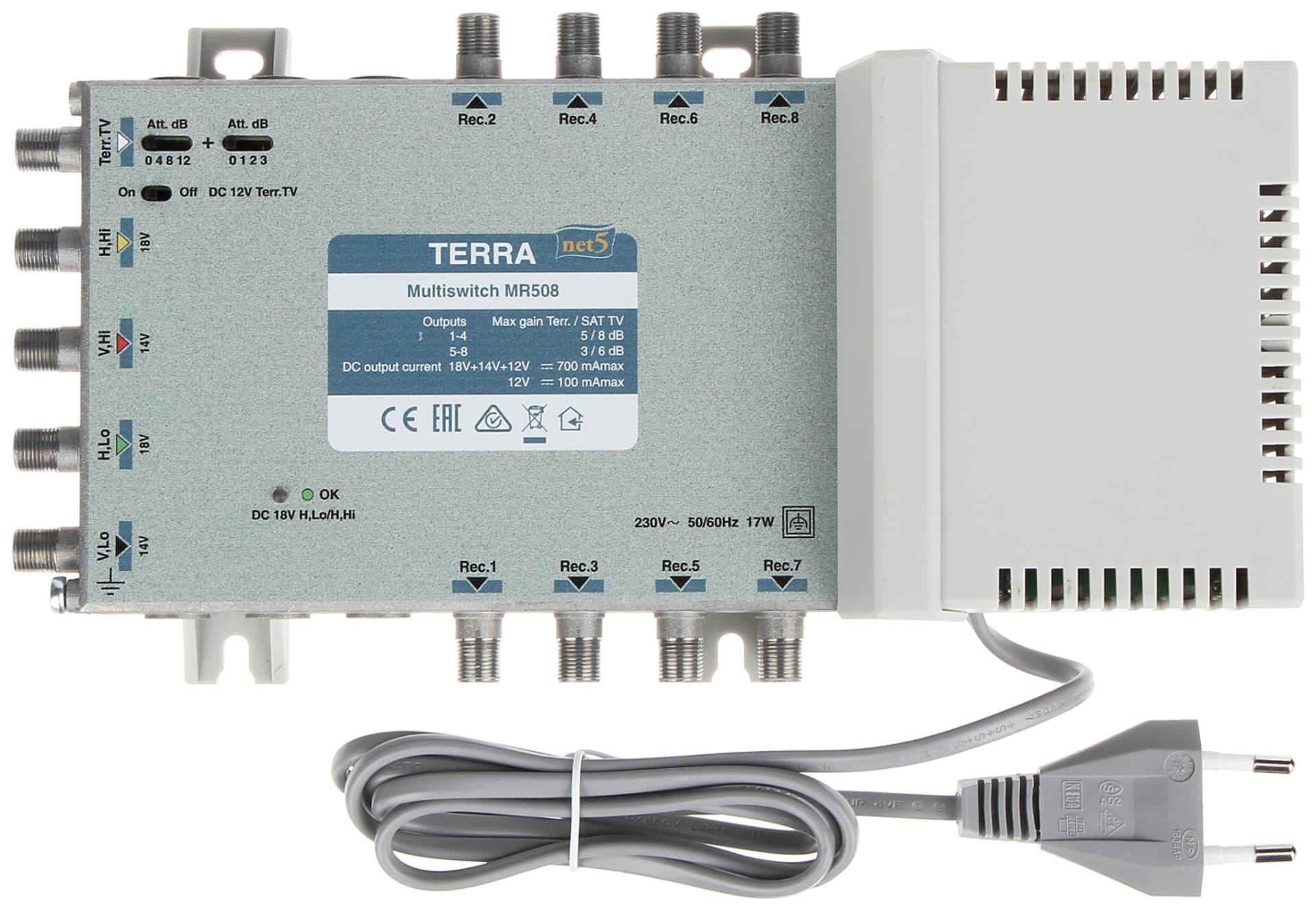 

MULTISWITCH MR-508 5 WEJŚĆ / 8 WYJŚĆ TERRA