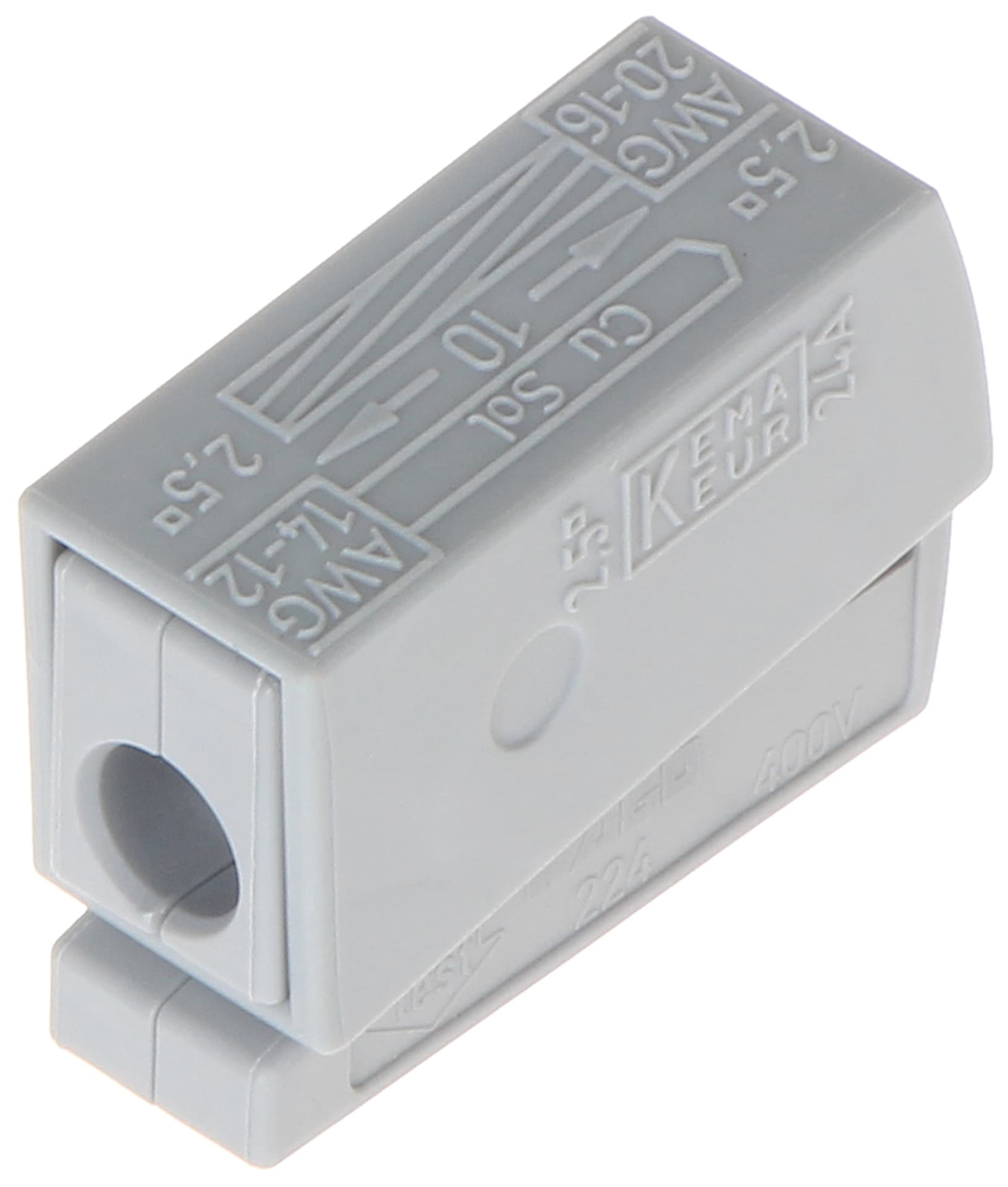 

Szybkozłączka oświetleniowa 2x 1-2,5mm2 jasnoszara 224-101 /100szt./
