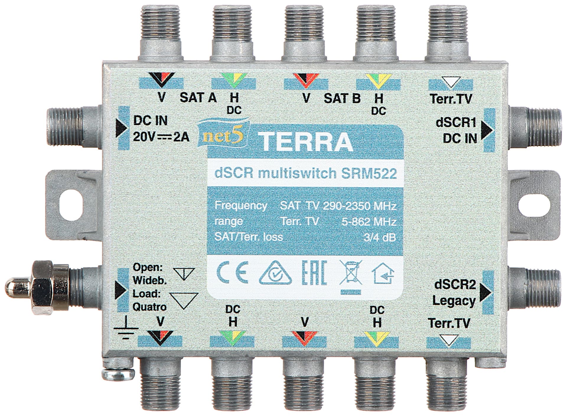 

MULTISWITCH PRZELOTOWY UNICABLE I/II SRM-522 5 WEJŚĆ / 5 WYJŚĆ + 2 WYJŚCIA UNICABLE TERRA