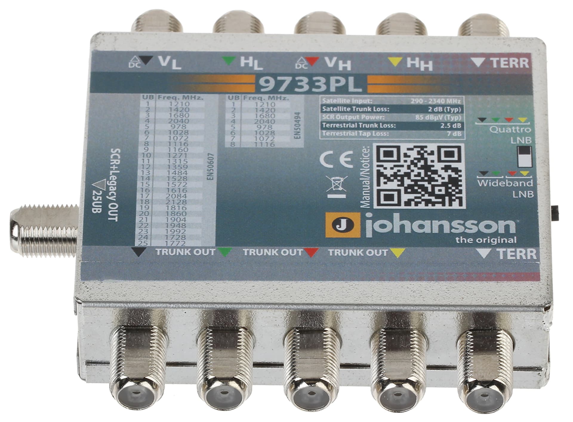 

MULTISWITCH UNICABLE I/II MS-9733PL 5 WEJŚĆ / 5 WYJŚĆ + 1 WYJŚCIE UNICABLE JOHANSSON