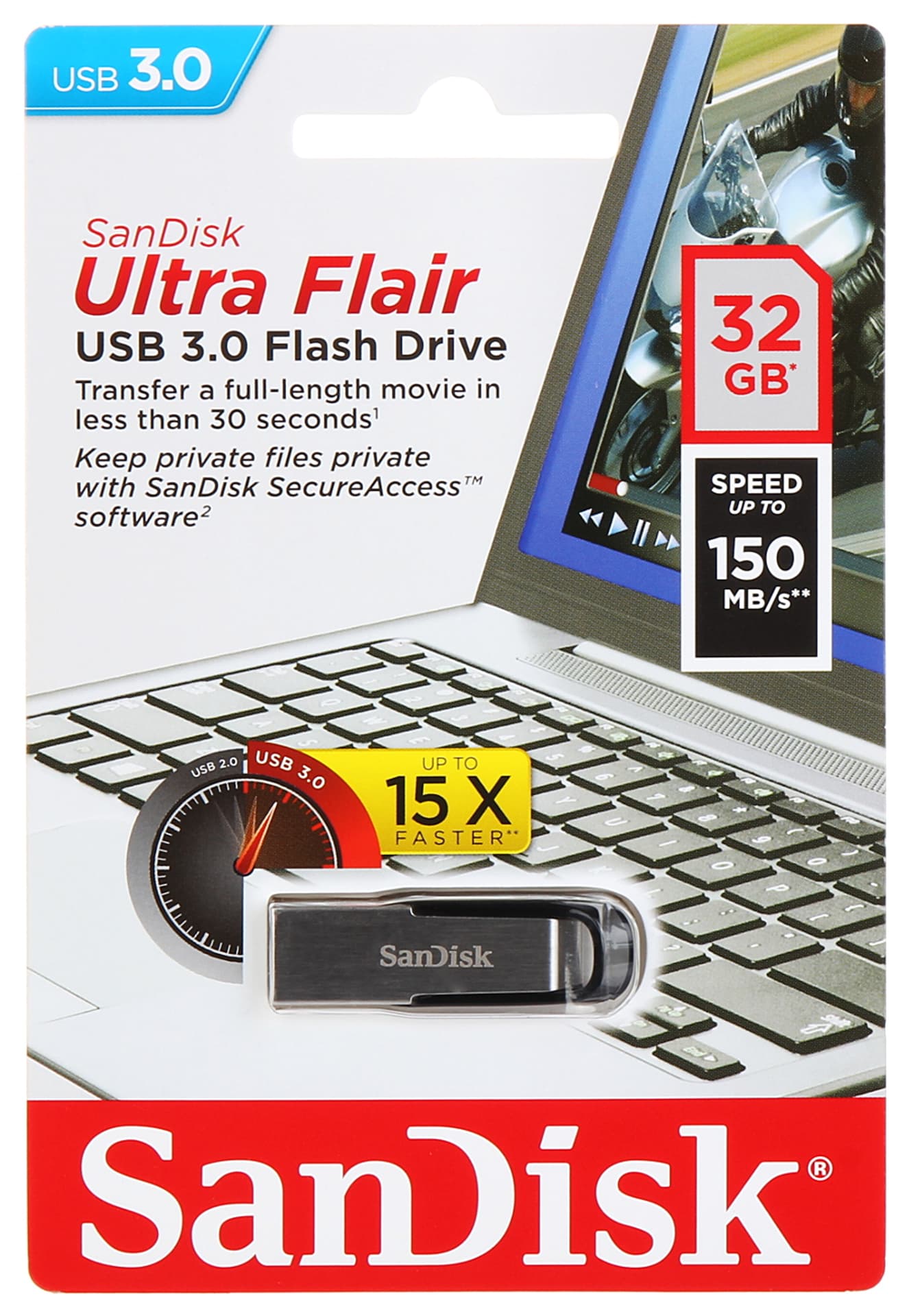 

PENDRIVE FD-32/ULTRAFLAIR-SANDISK 32 GB USB 3.0 SANDISK