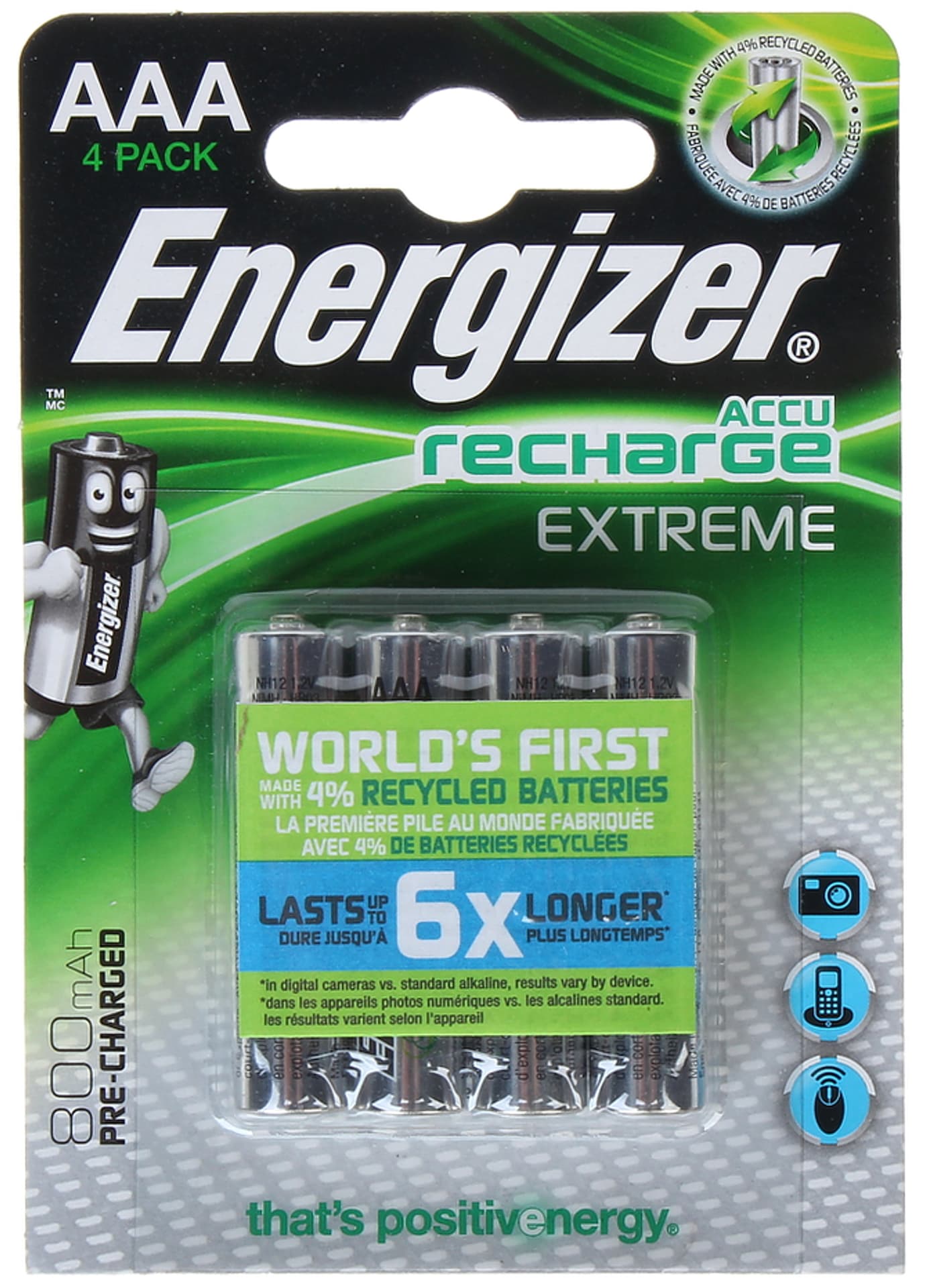 

AKUMULATOR BAT-AAA/AKU-800*P4 1.2 V Ni-MH AAA ENERGIZER