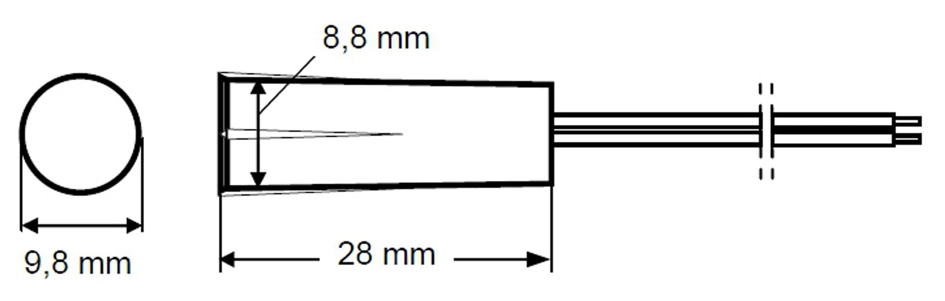 

Kontaktron czołowy z 2 rezystorami 1,1kOhm w konfiguracji 2EOL/NC (biały) K-2 2E