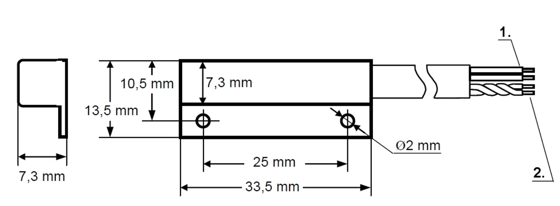 

Kontaktron boczny z obwodem sabotażowym (brązowy) S-1 BR, Brązowy) s-1 b