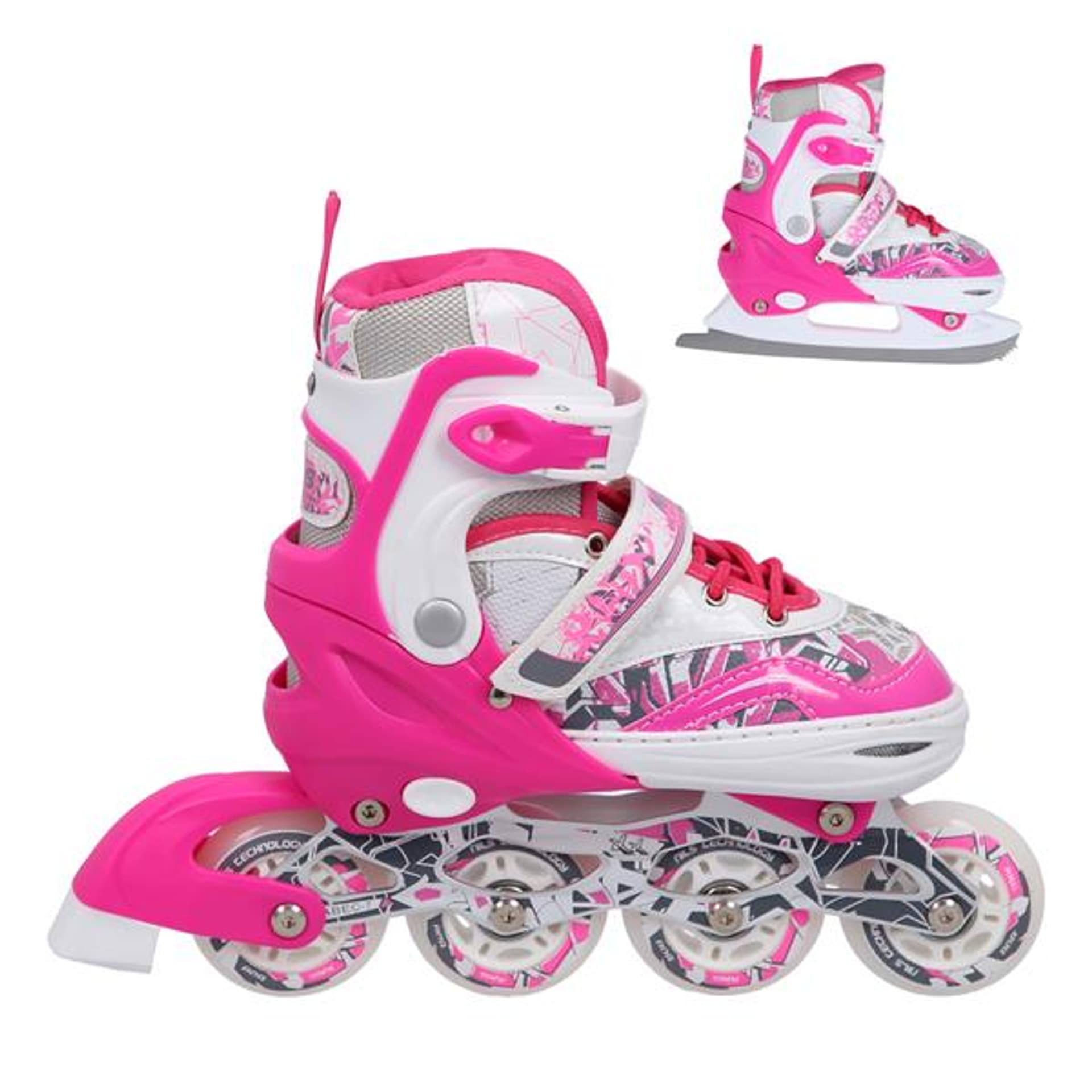 

NF10927 A 2w1 DARK PINK ROZM.M(35-38) ŁYŻWOROLKI Z WYM. PŁ. FIGUROWĄ NILS EXTREME, 35-38) łyżworolki z wym. pł. figurową nils extrem