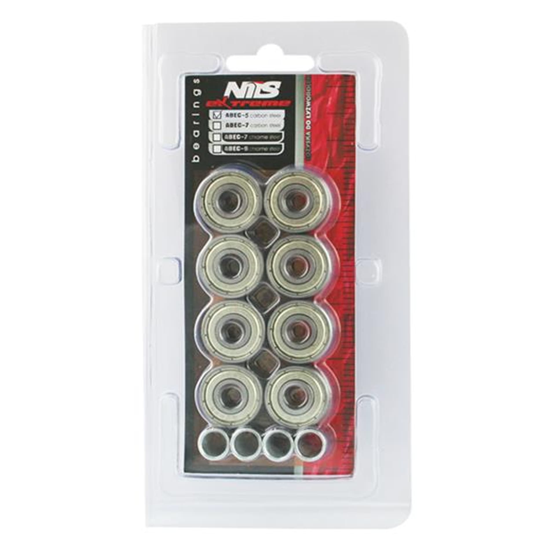

ABEC-5 CARBON ŁOŻYSKA (8 szt.) NILS EXTREME, 8 szt.) nils extrem