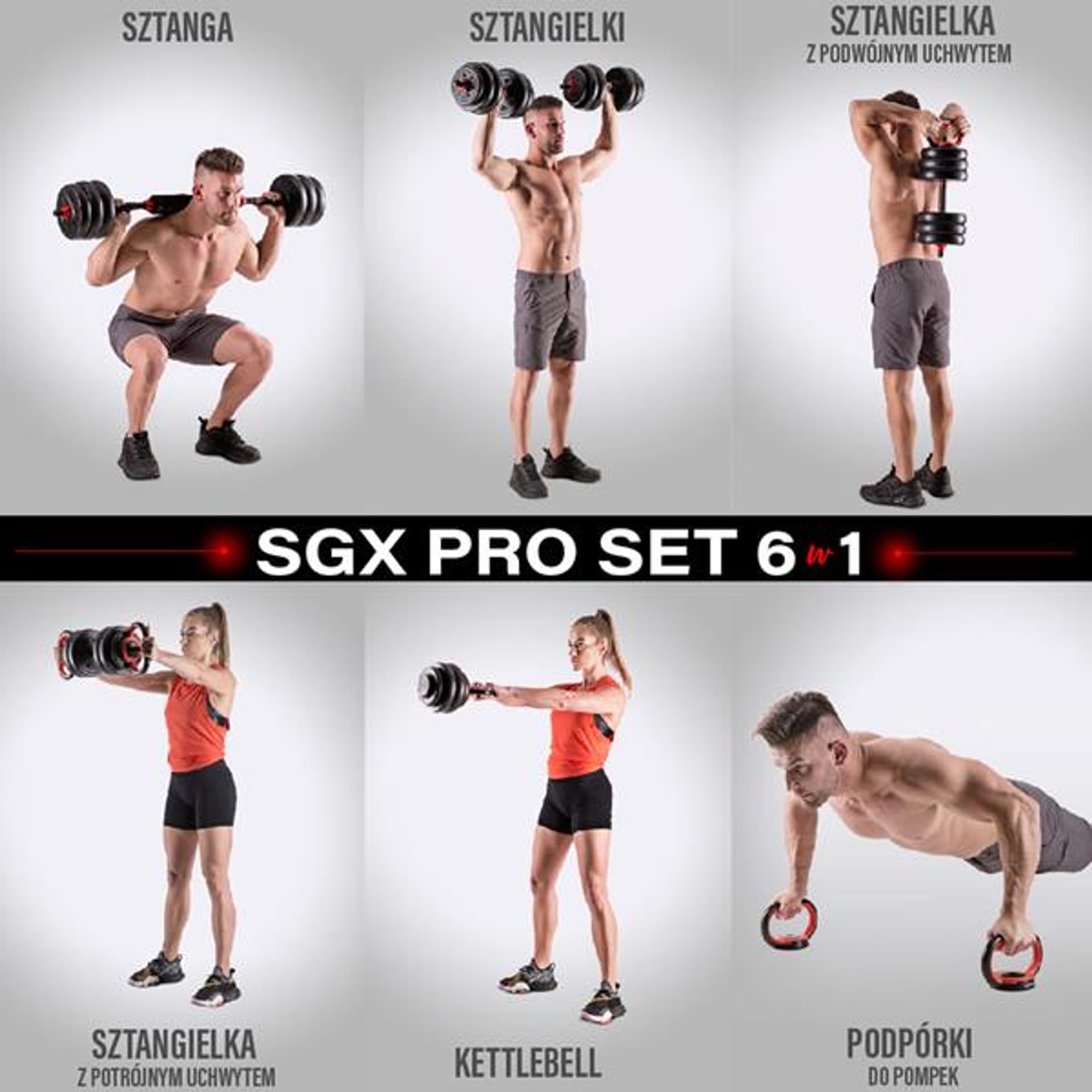 

SGX130 (2 CZĘŚCI) PRO SET 6W1 ZESTAW CIĘŻARÓW 30KG HMS, 2 części) pro set 6w1 zestaw ciężarów 30kg hm