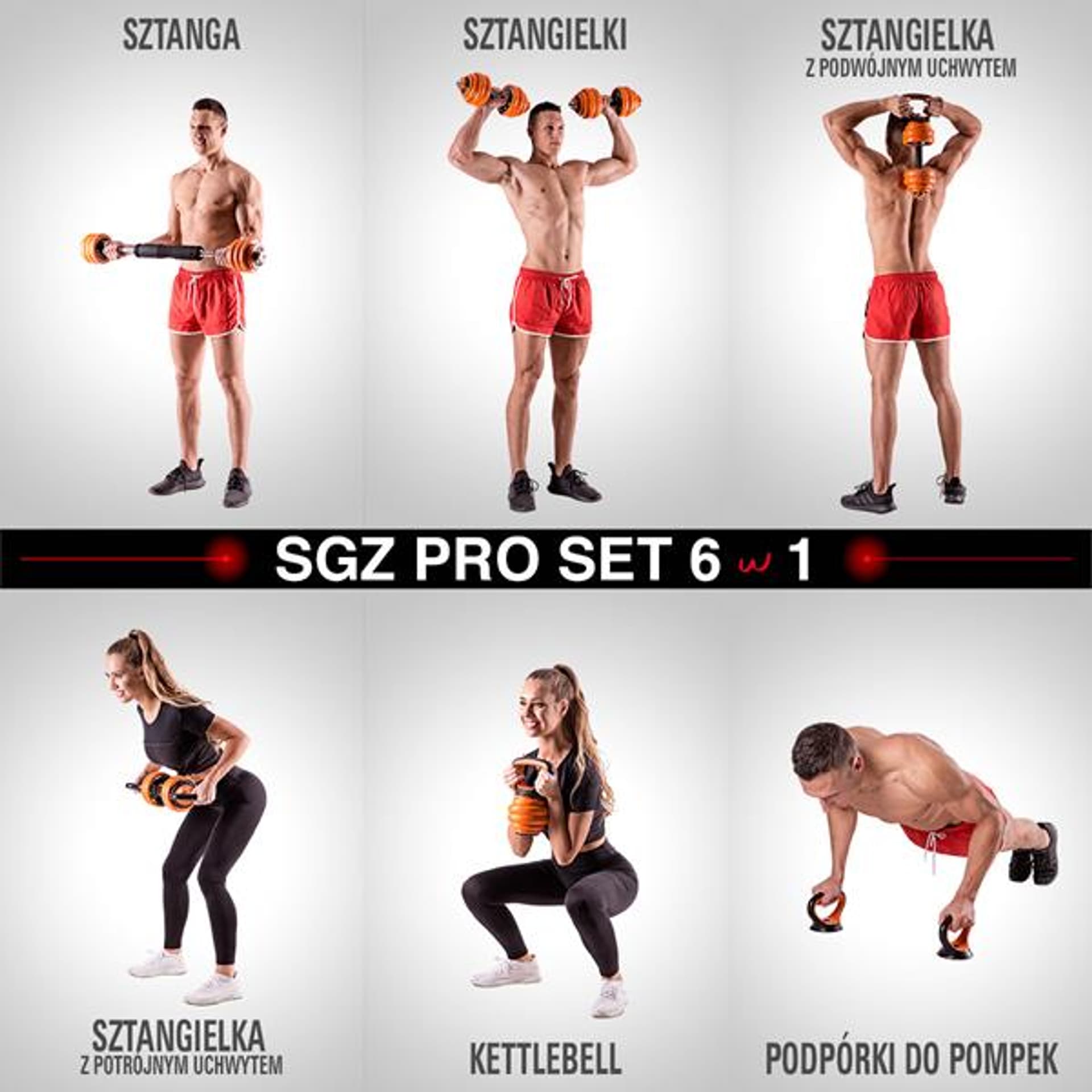 

SGZ230 (2 CZĘŚCI) PRO SET 6W1 ZESTAW CIĘŻARÓW OGUMOWANE 30KG HMS, 2 części) pro set 6w1 zestaw ciężarów ogumowane 30kg hm