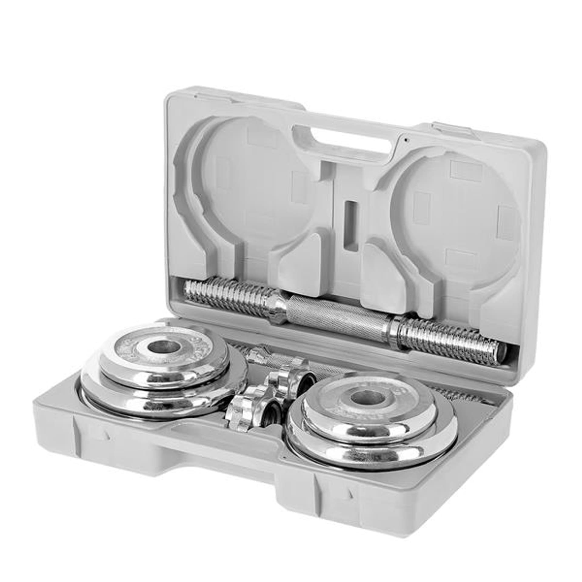 

STC20 SZTANGIELKI W WALIZCE 2 x 10 KG CHROME HMS