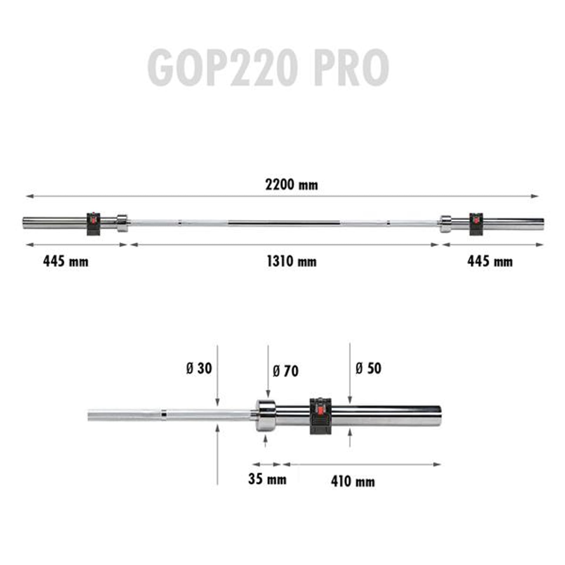 

GOP220 PRO + ZG1000B ZACISKI LOCK GRYF PROSTY OLIMPIJSKI 20KG 2200MM HMS